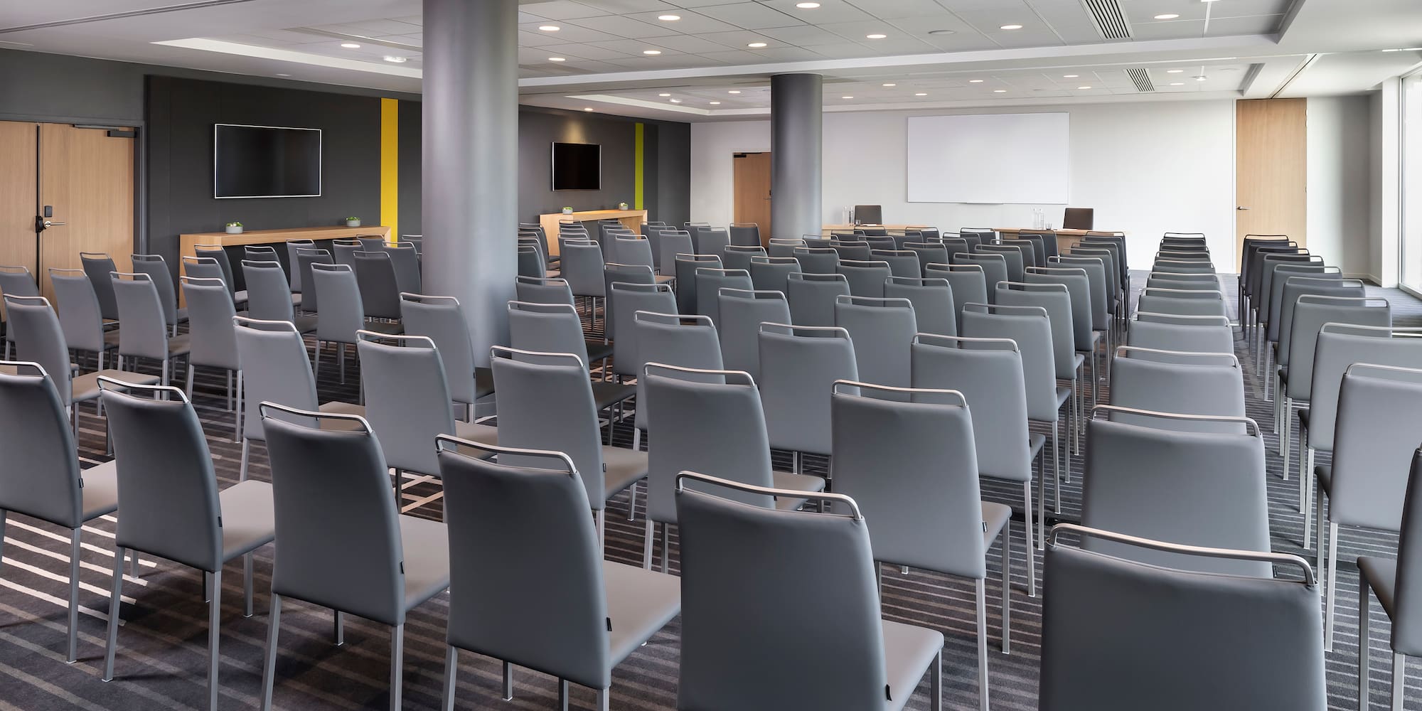 a room with many chairs