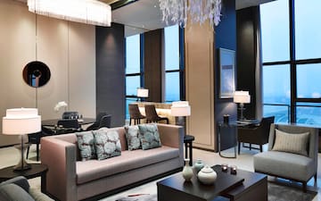 a room with a couch and a table