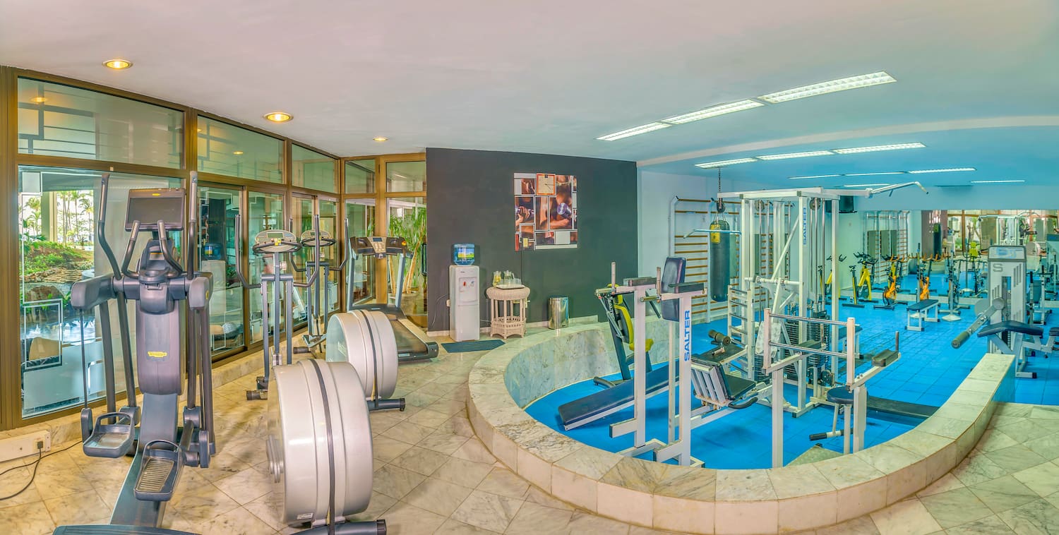 a gym with exercise equipment