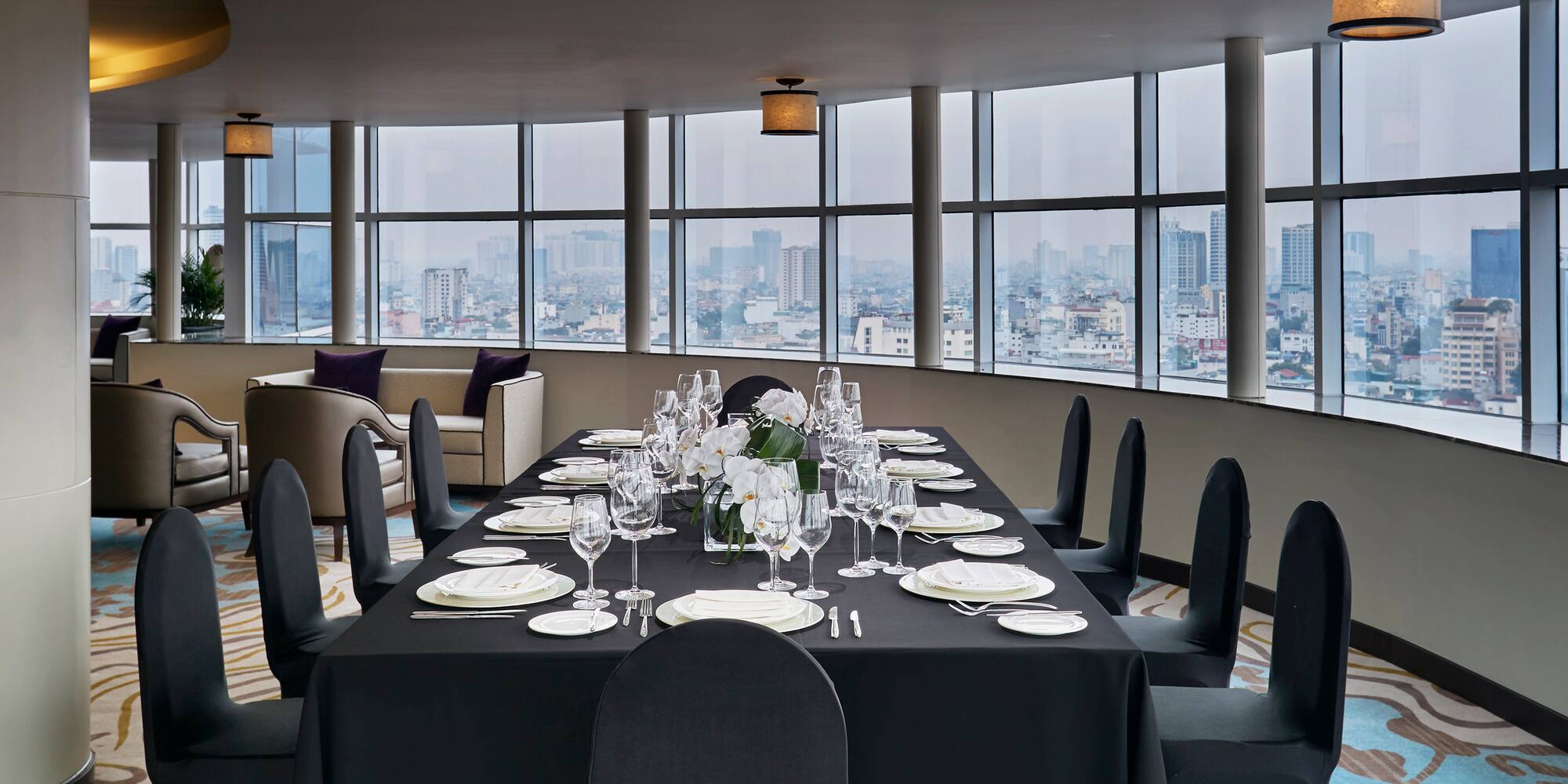 a table set for a dinner