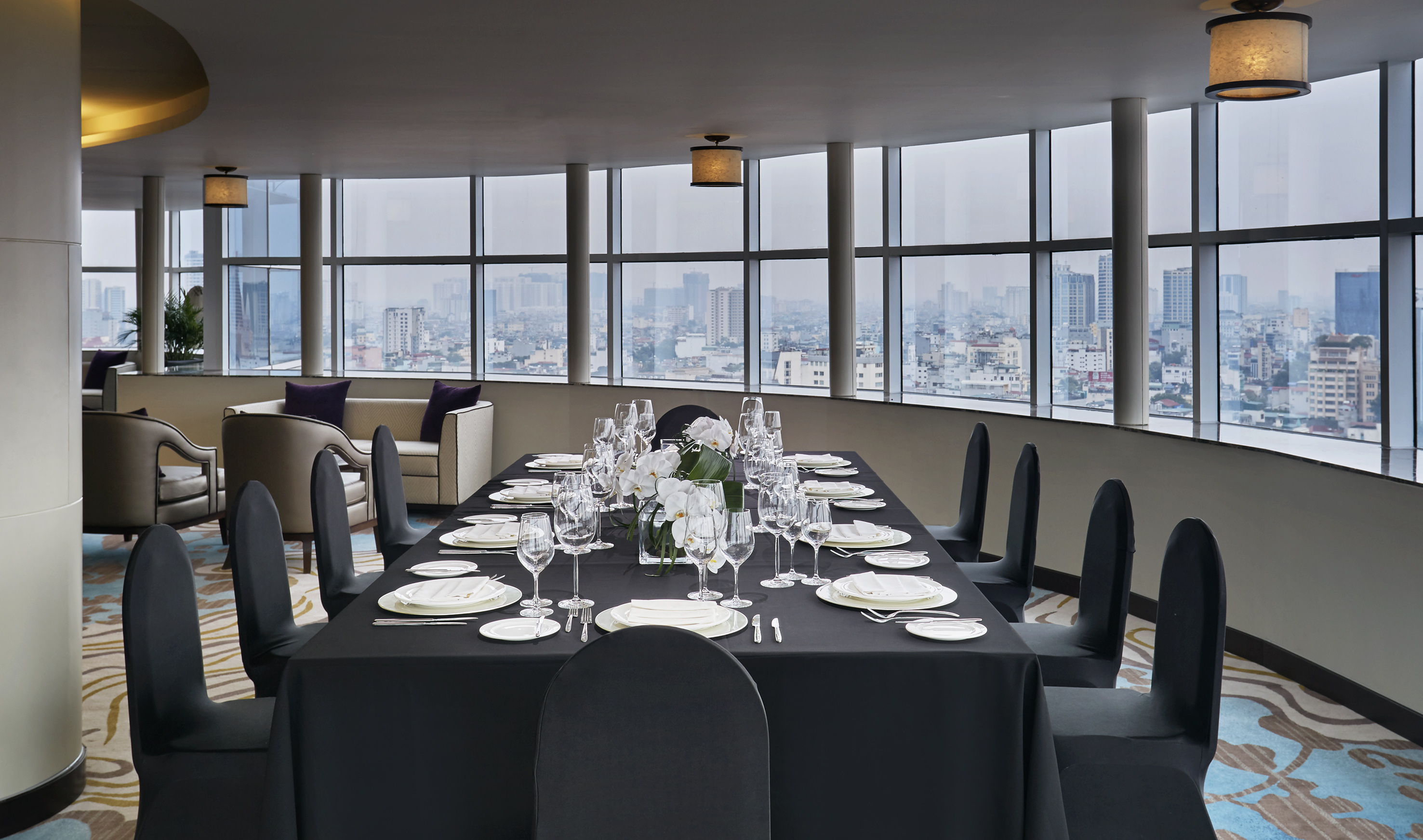 a table set for a dinner
