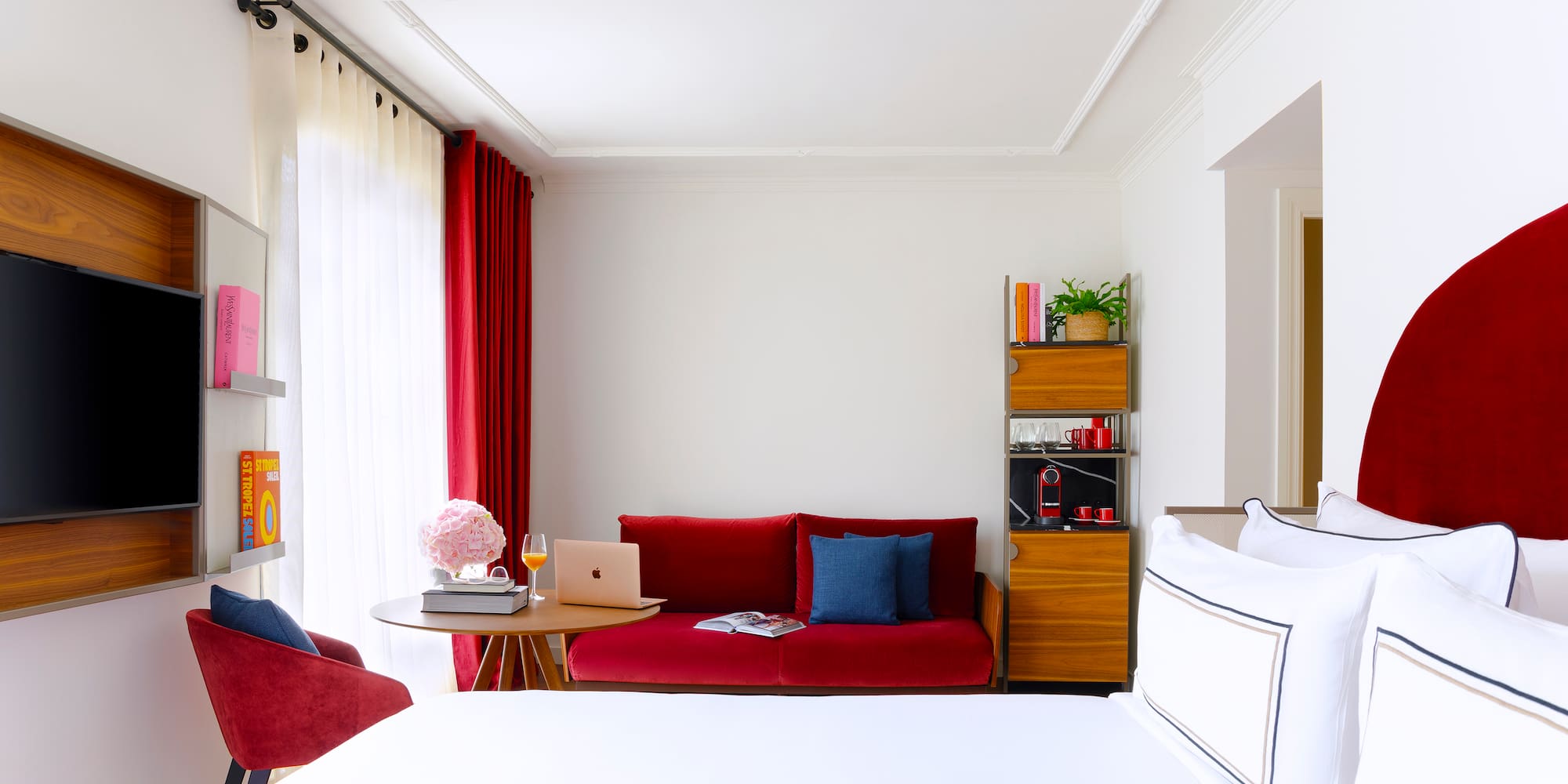 a room with a bed and a couch