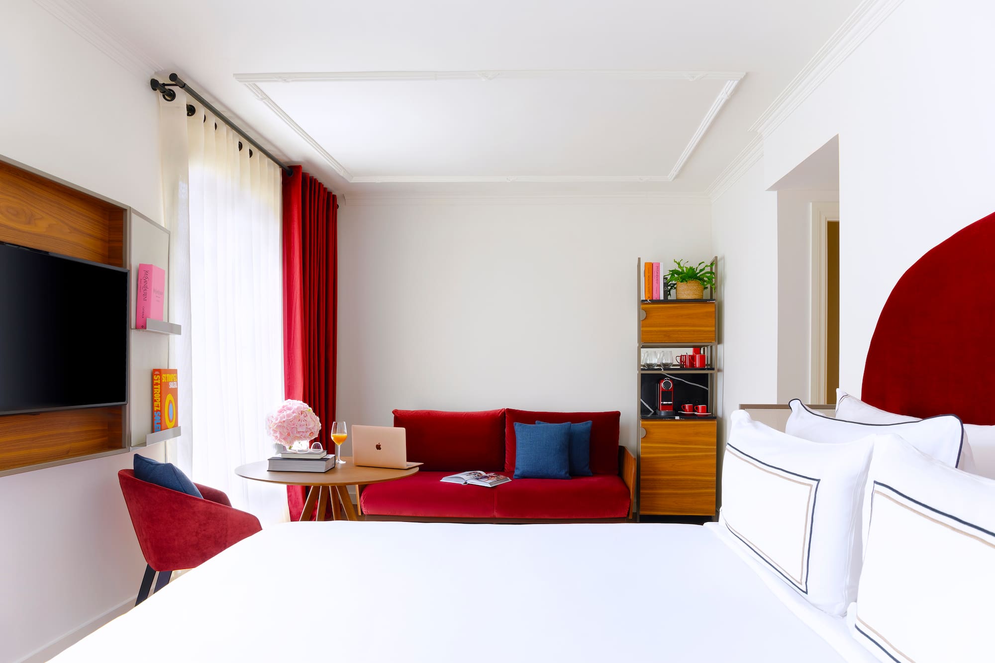 a room with a bed and a couch