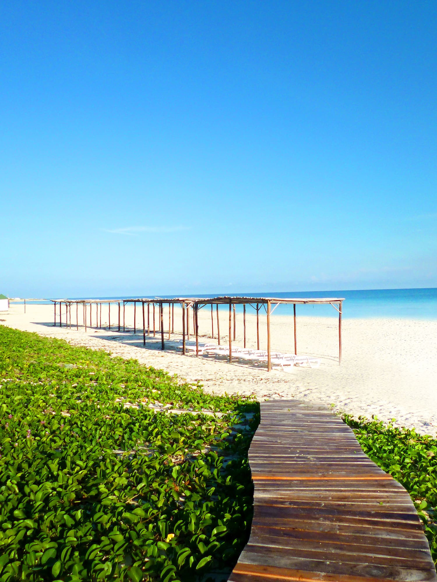 a wooden walkway leading to a beach
