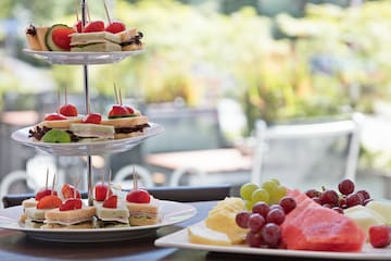 a tray of food on a table