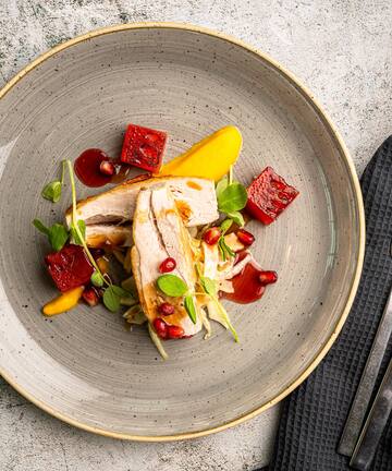 a plate of food on a table