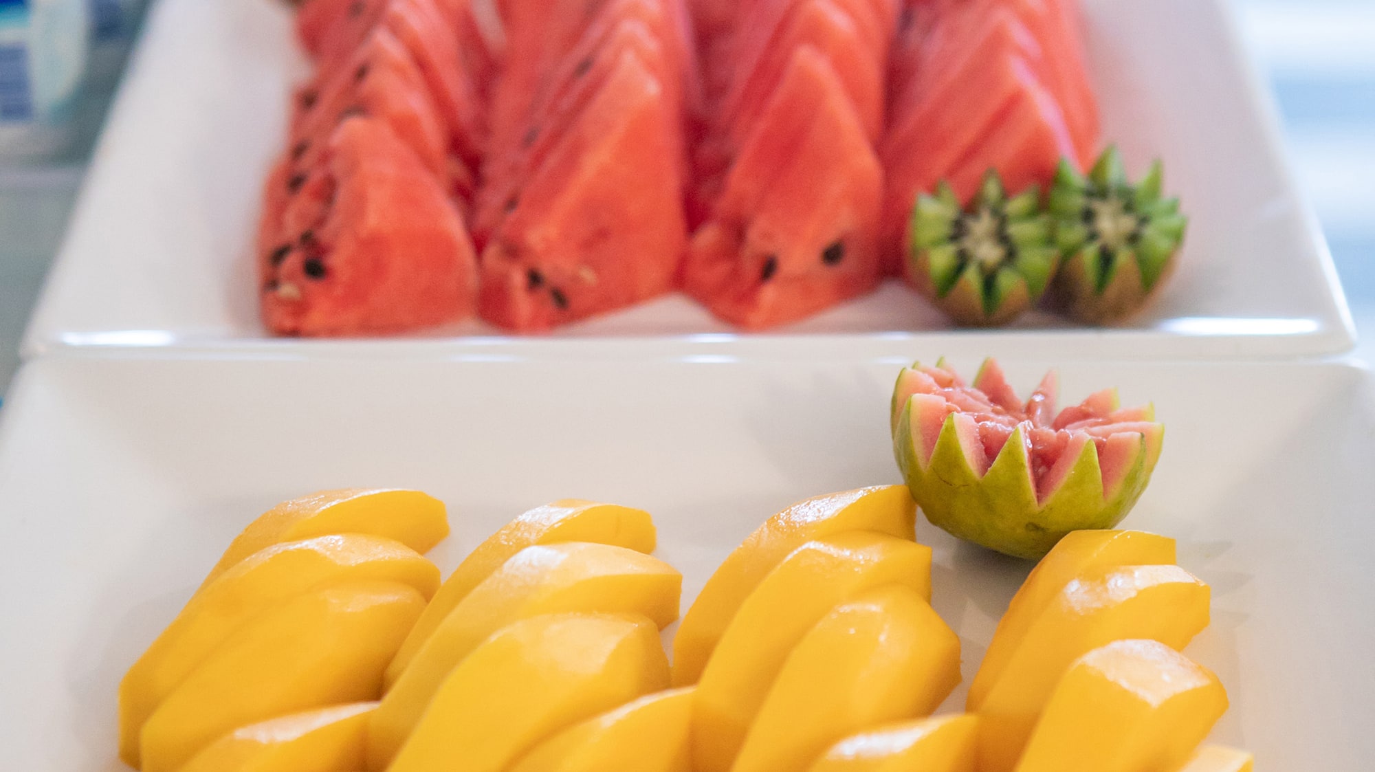 a plate of fruit on a table