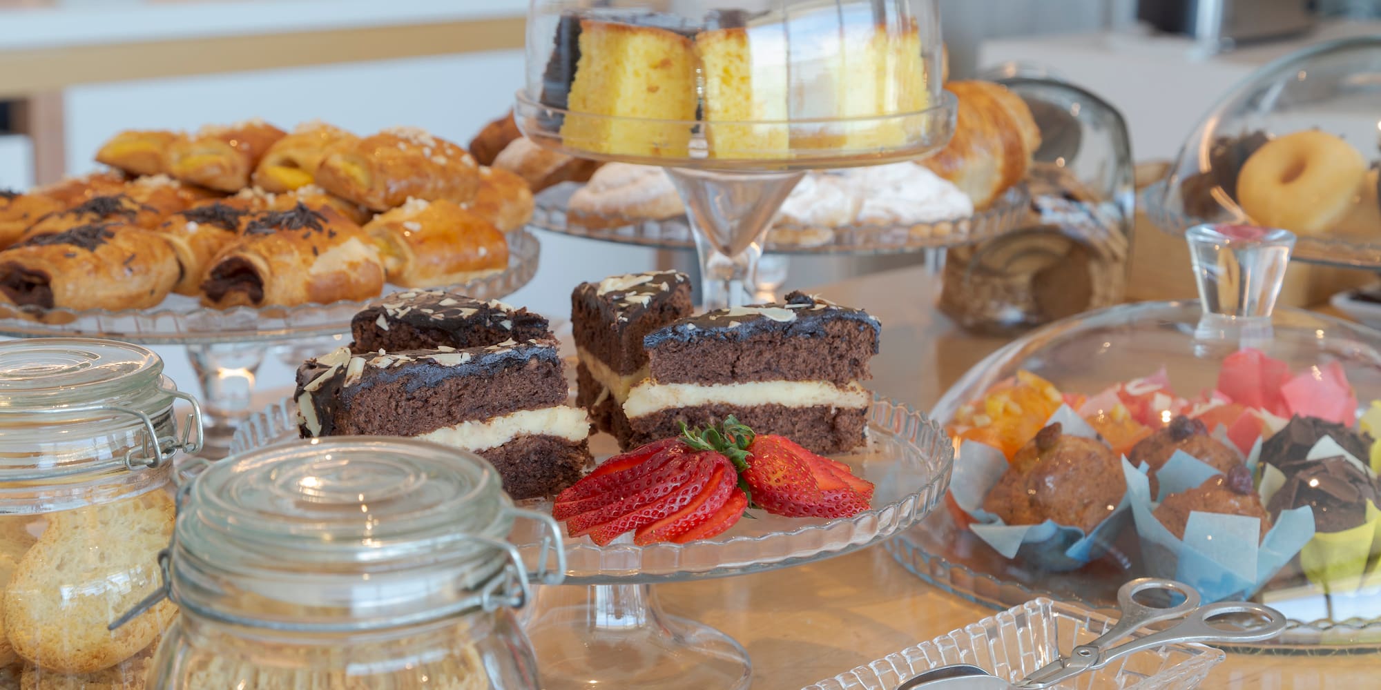 a table with food on it