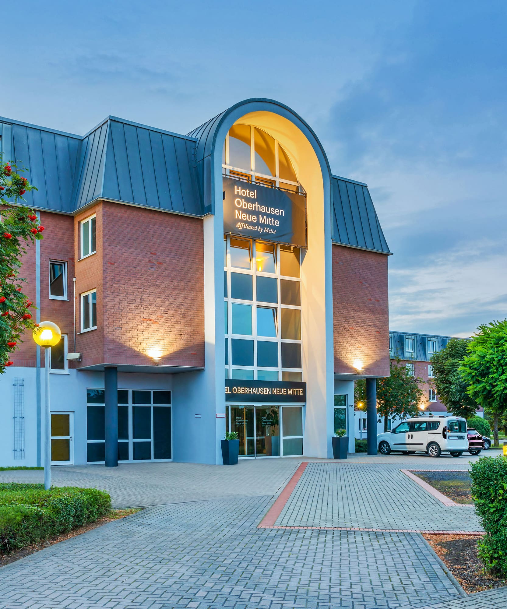 a building with a arched entrance