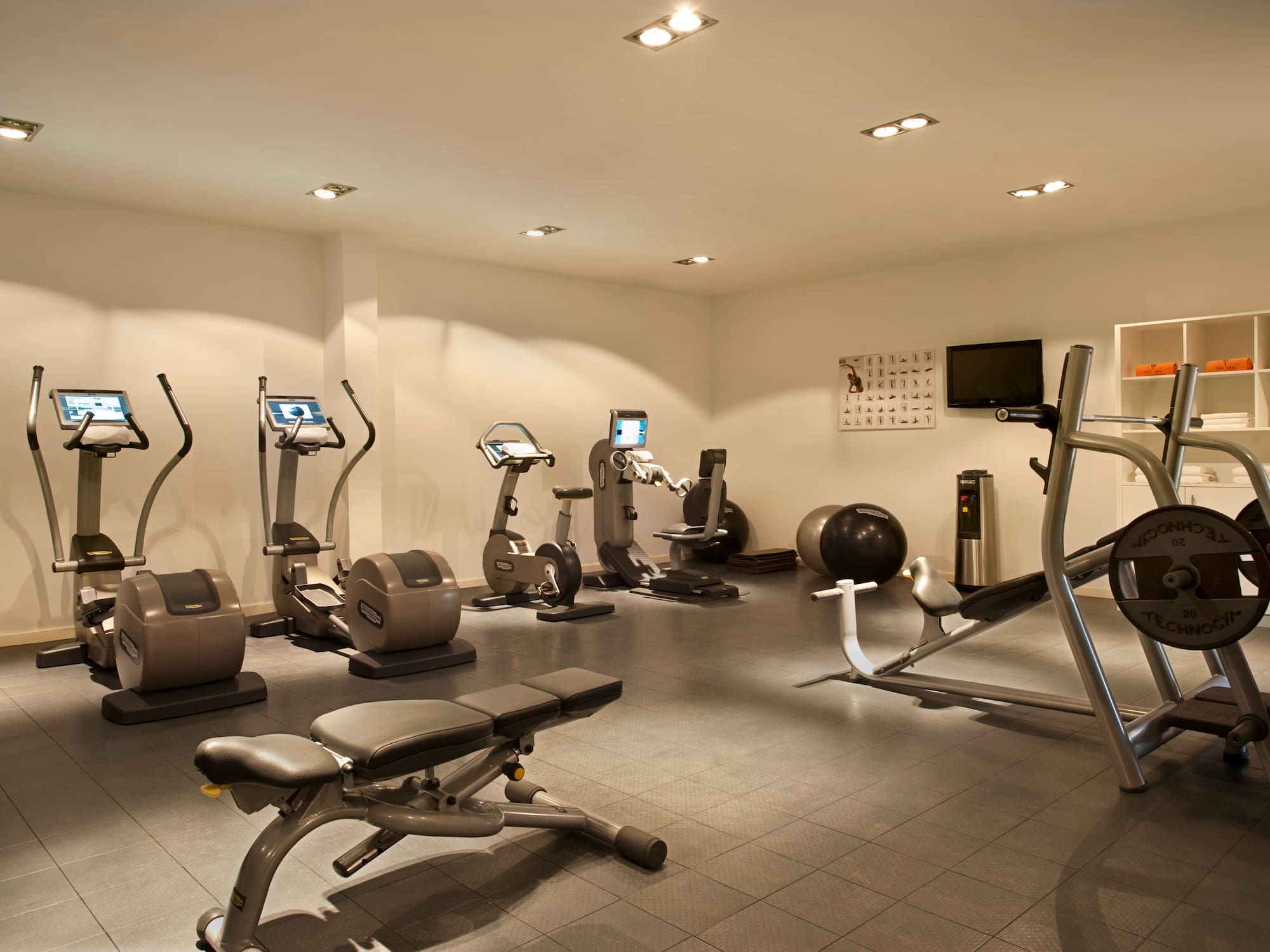 a room with exercise equipment