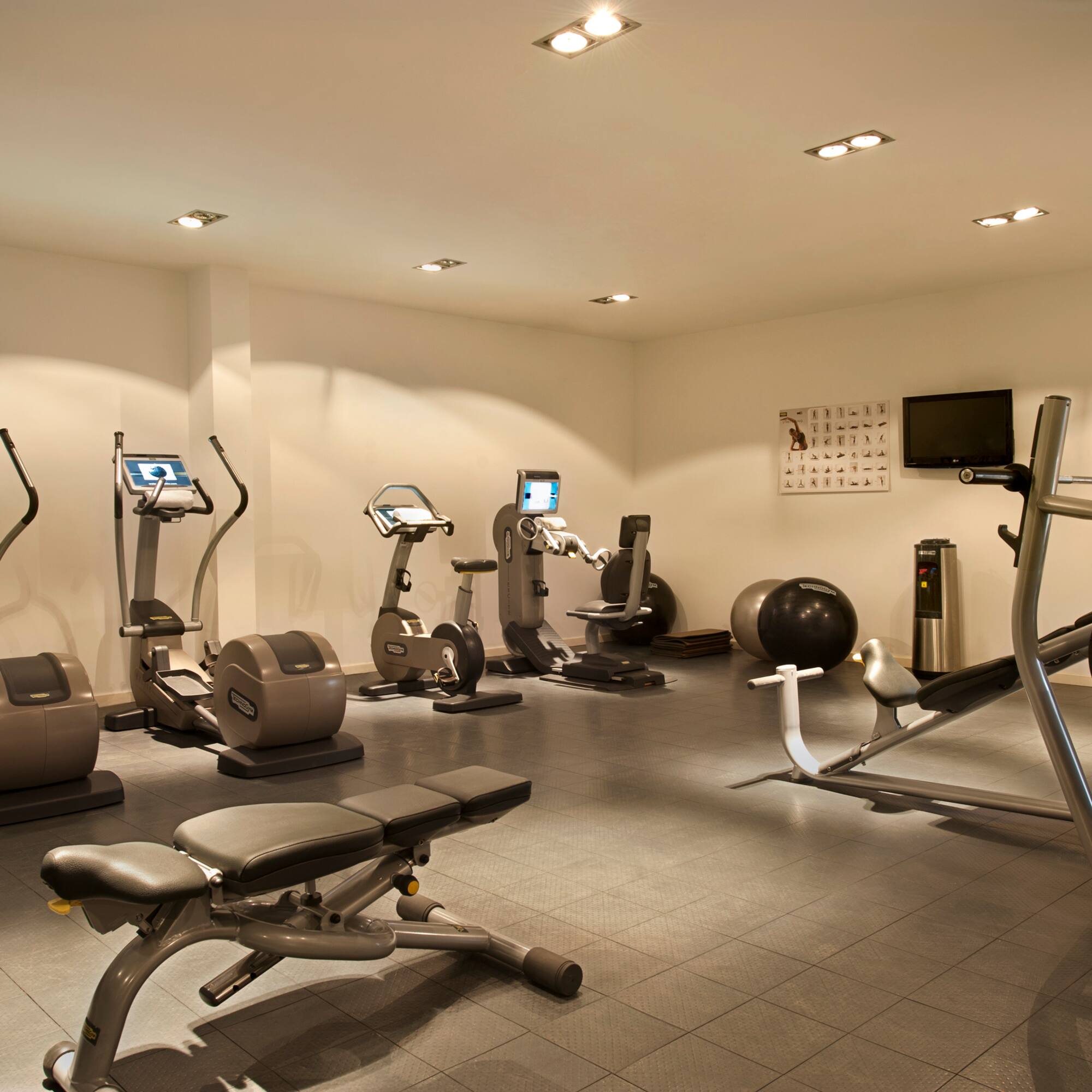 a room with exercise equipment