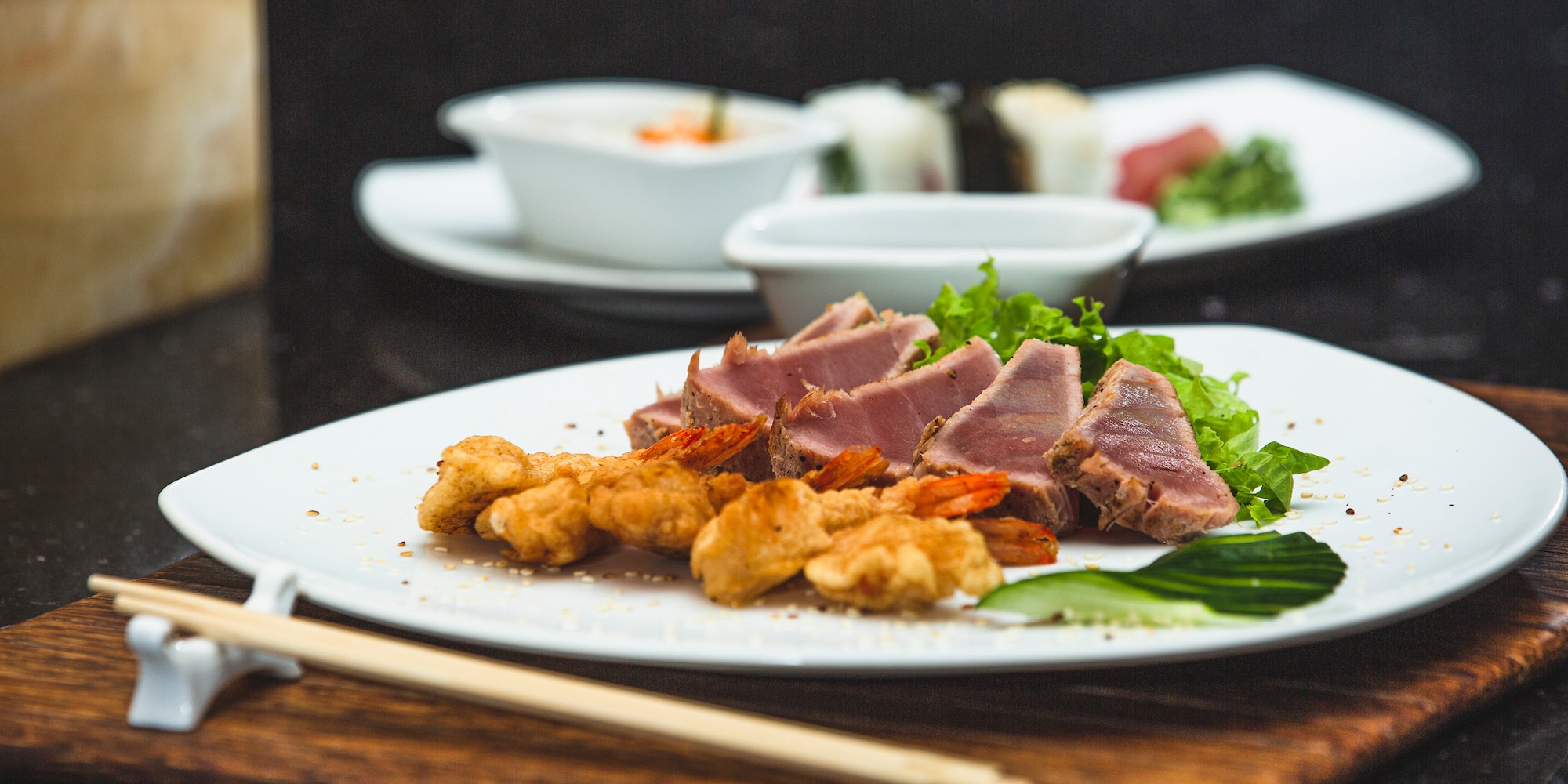 a plate of food on a table