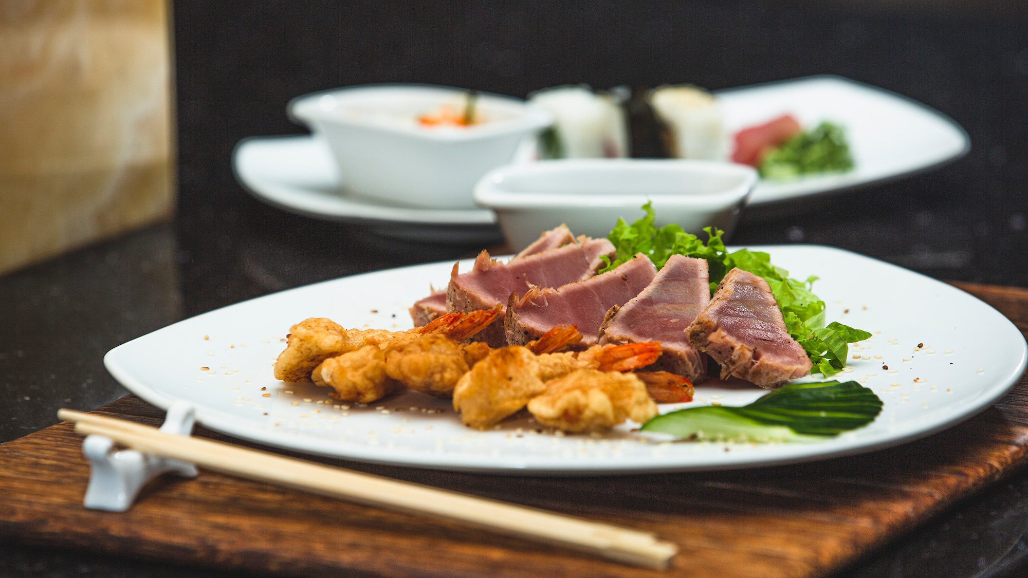 a plate of food on a table