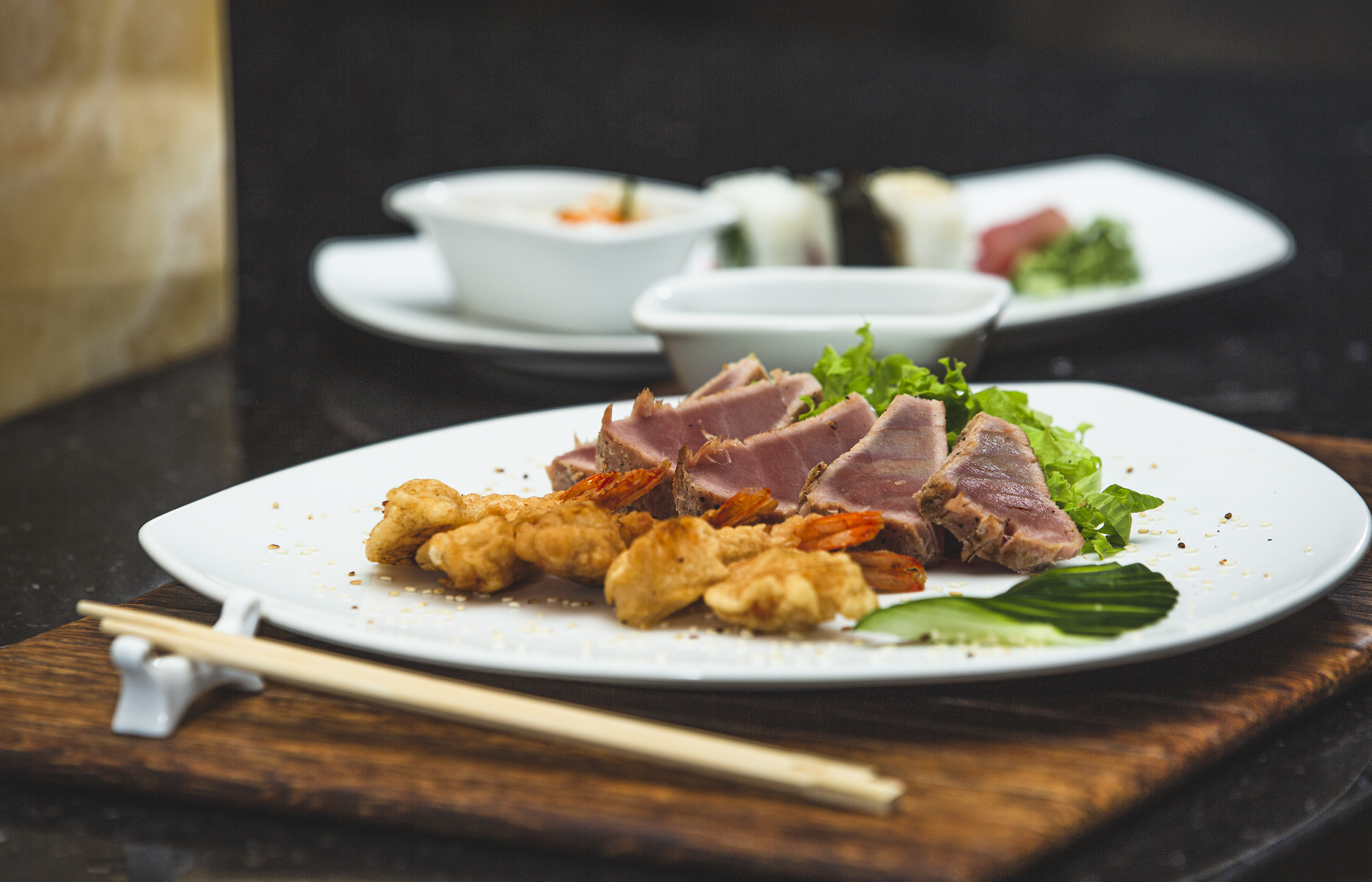 a plate of food on a table