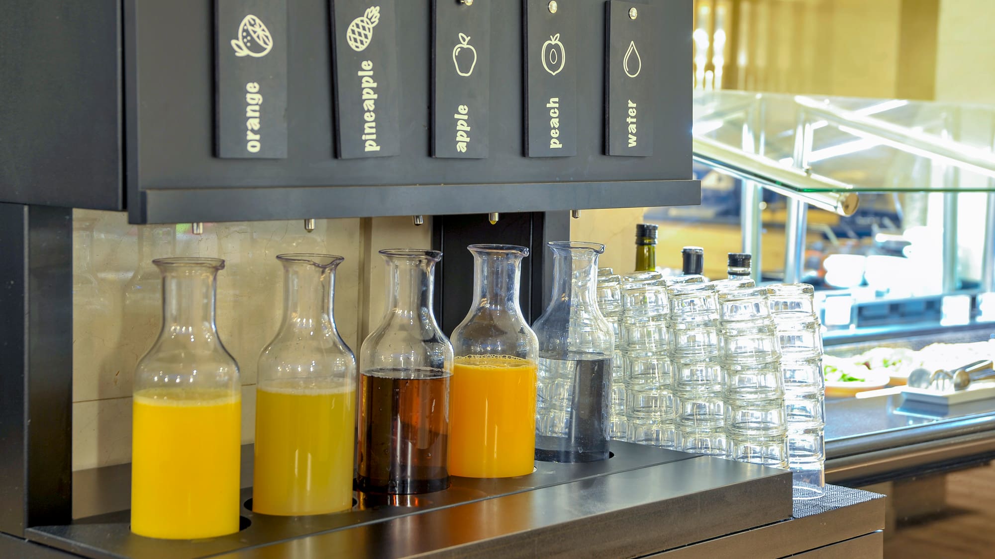 a group of bottles of juice