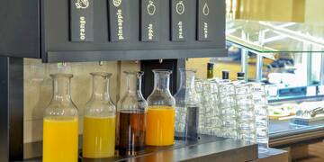 a group of bottles of juice