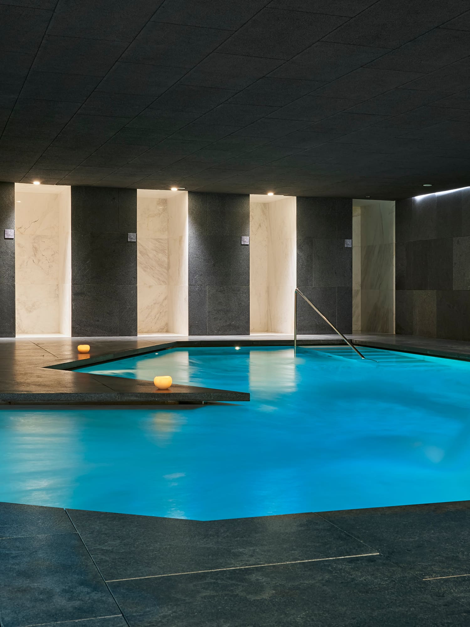 a pool with a water hose