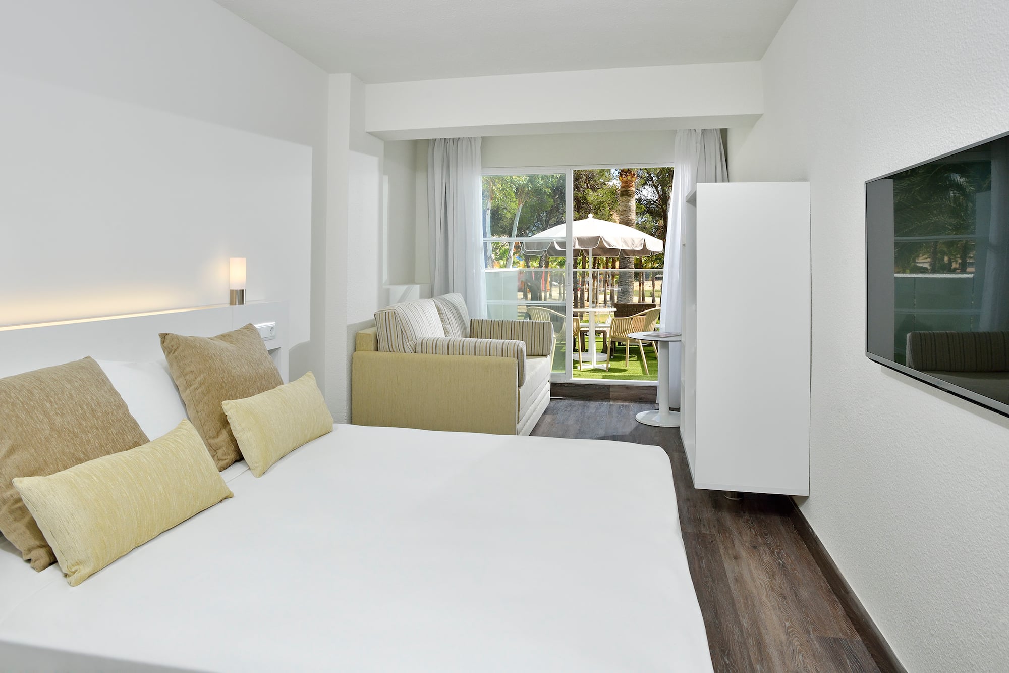 a room with a bed and a couch