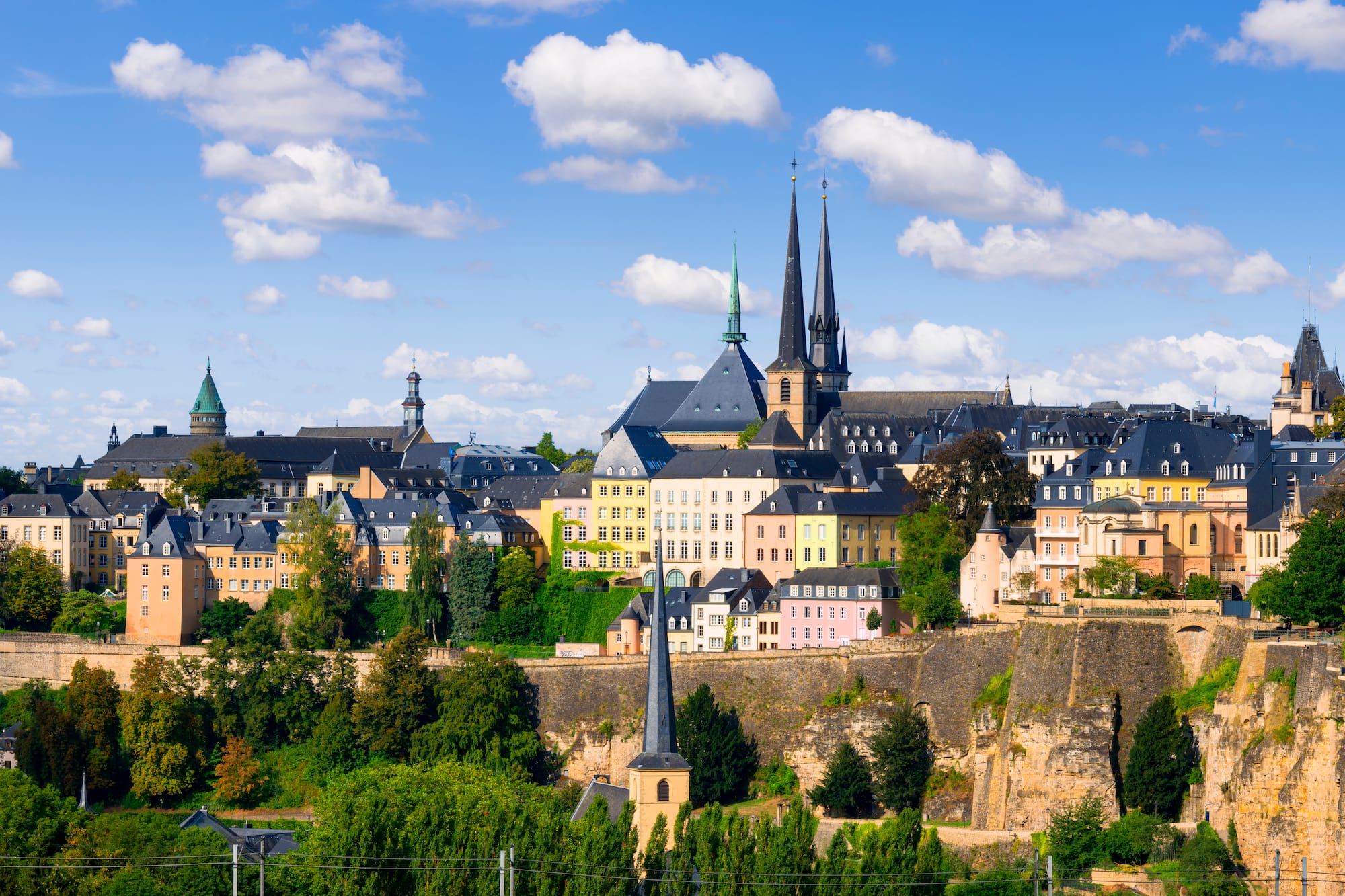 a city with many steeples and trees