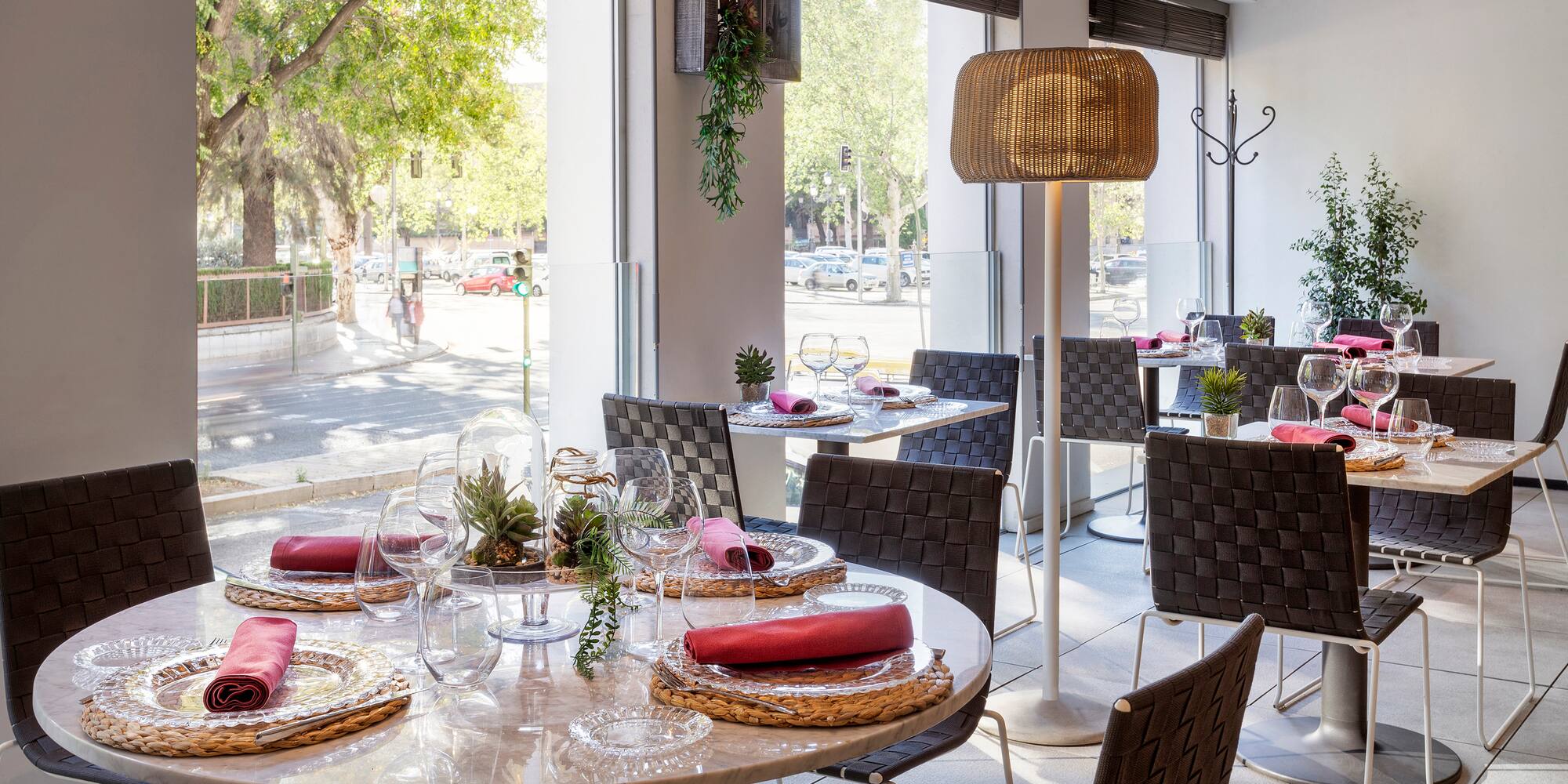 a table set for a restaurant