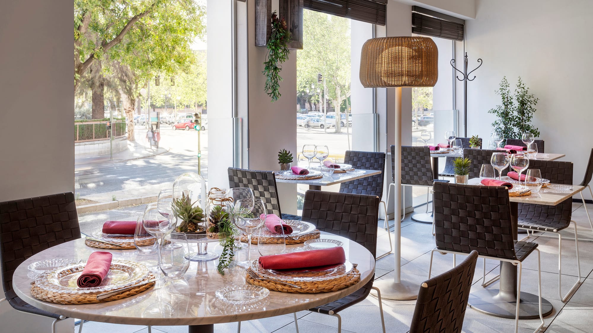 a table set for a restaurant