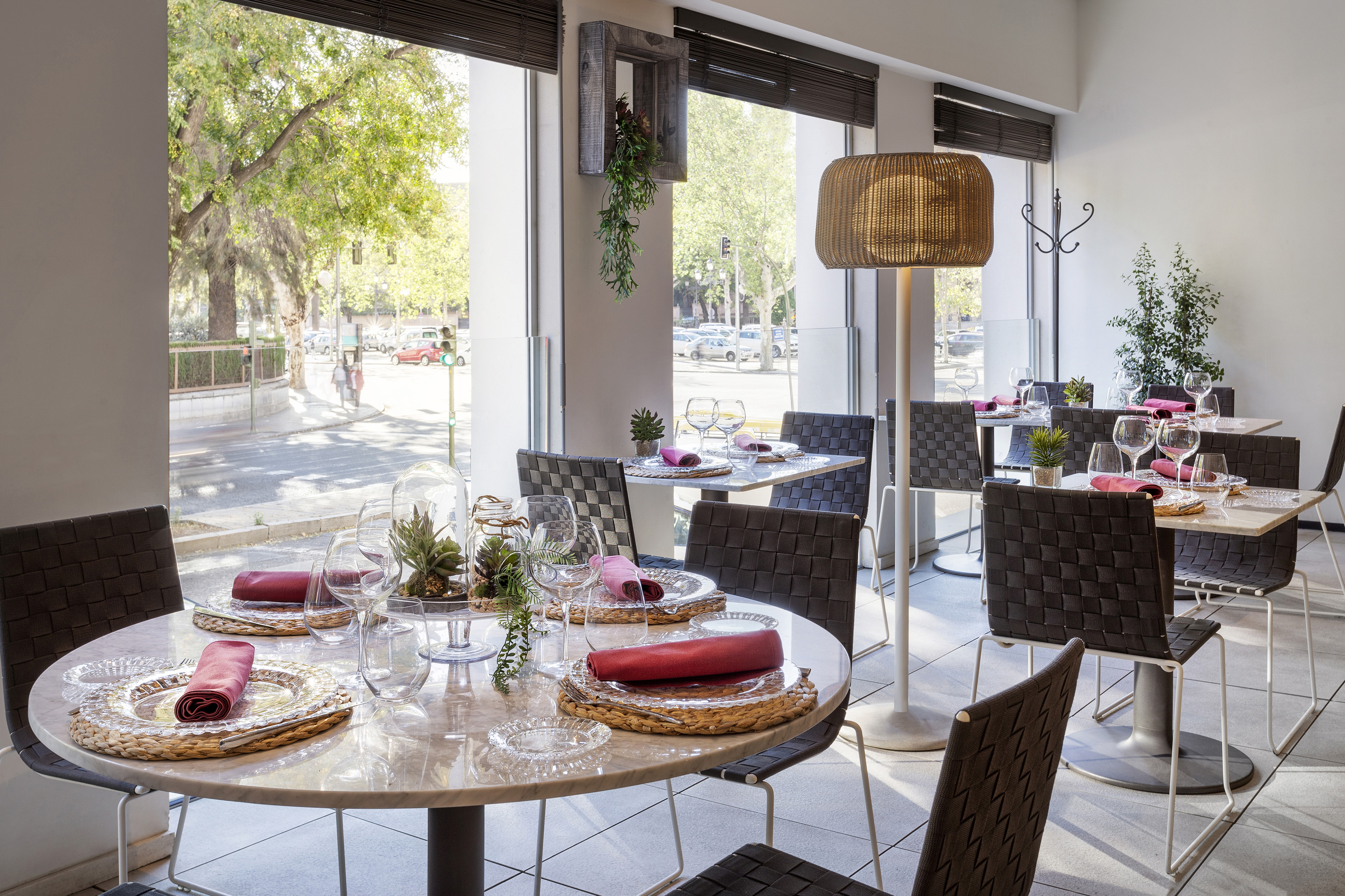 a table set for a restaurant