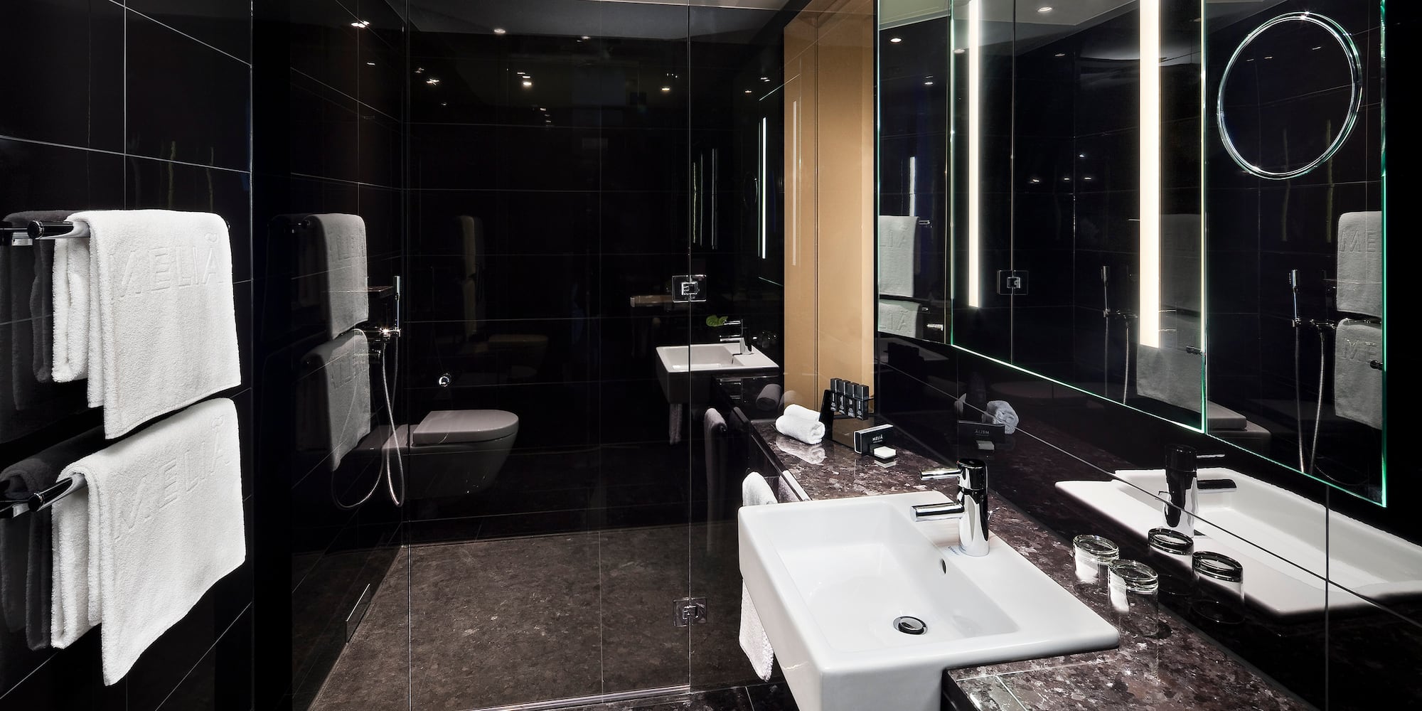 a bathroom with a sink and a shower