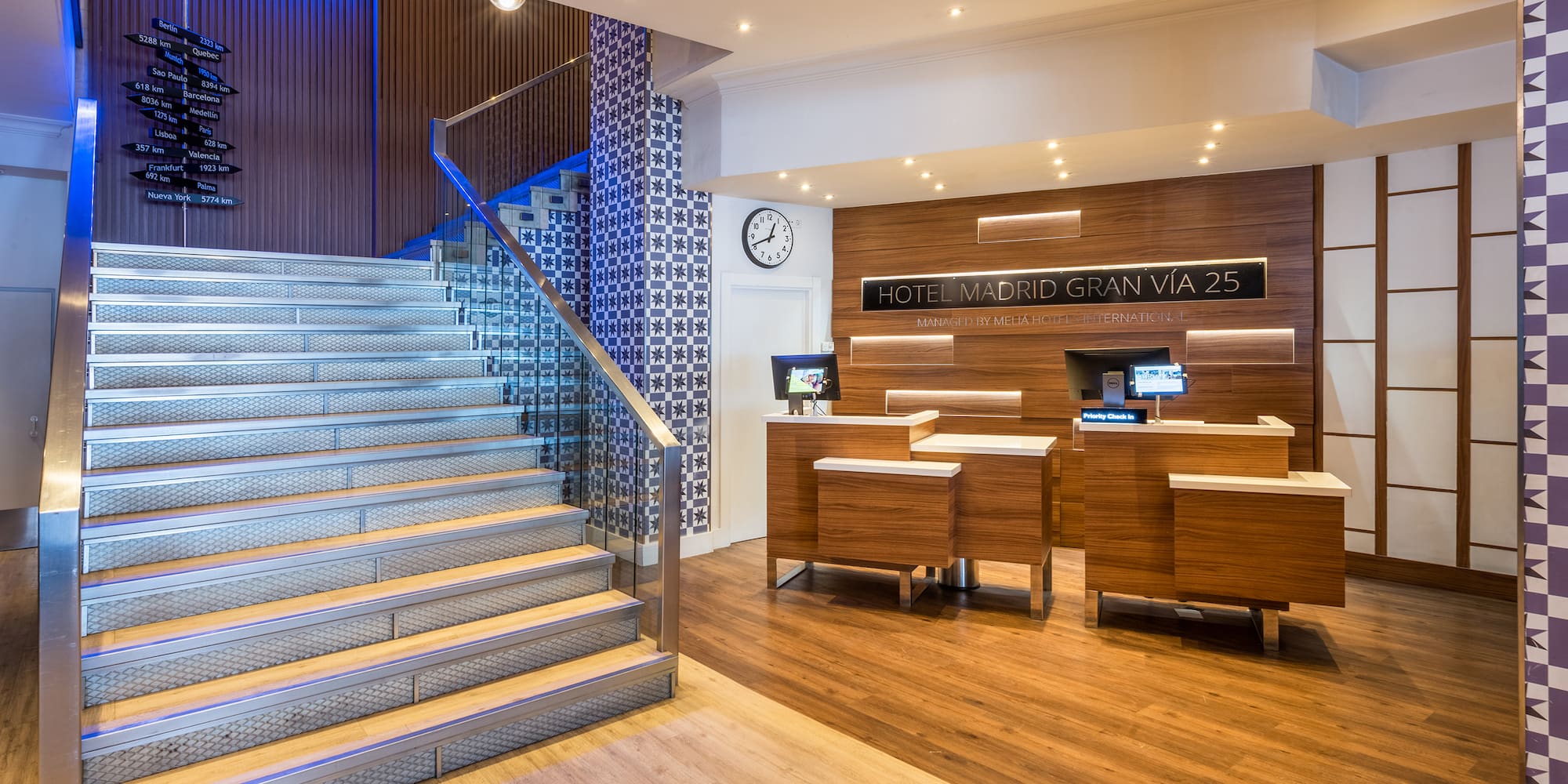 a staircase in a building