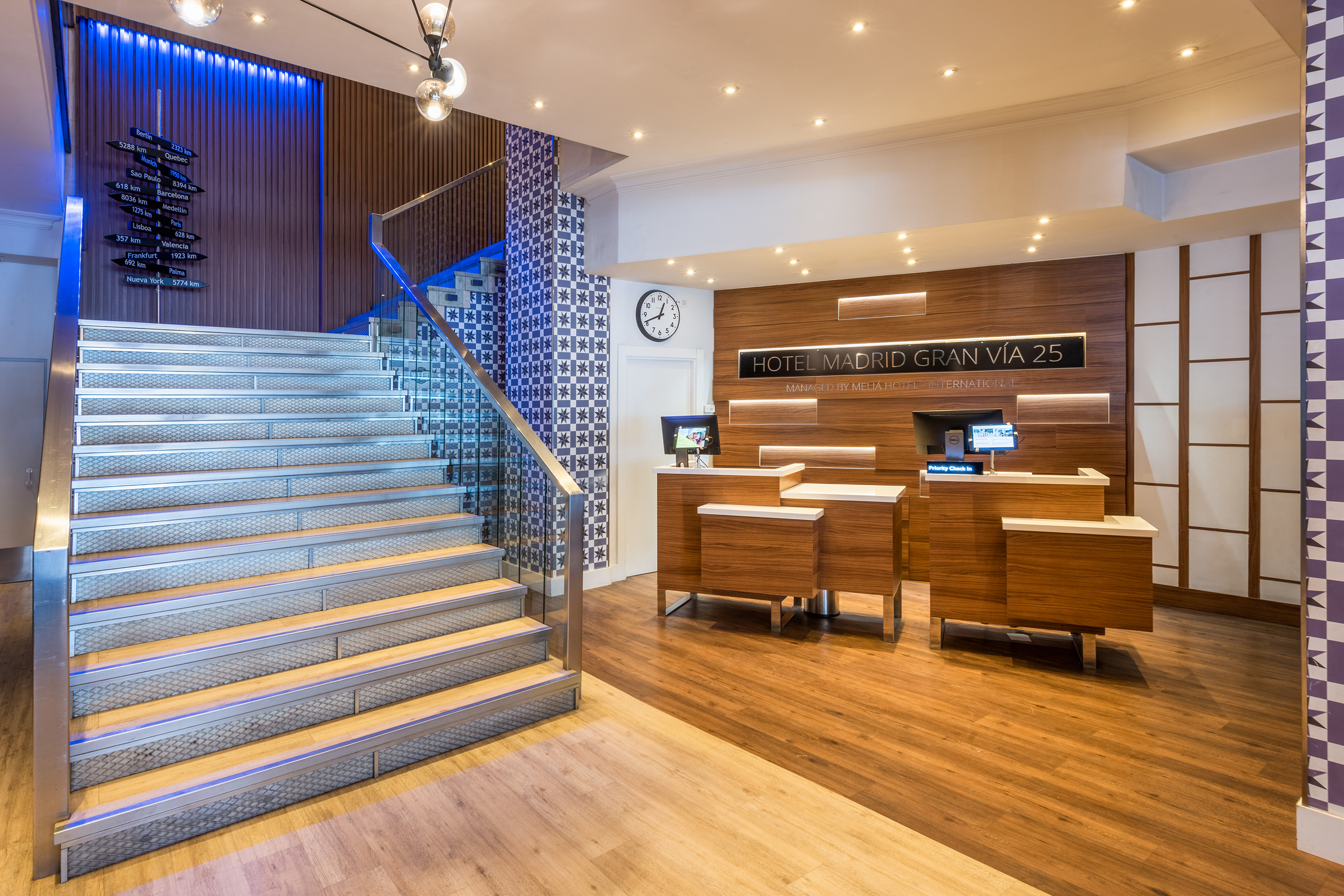 a staircase in a building