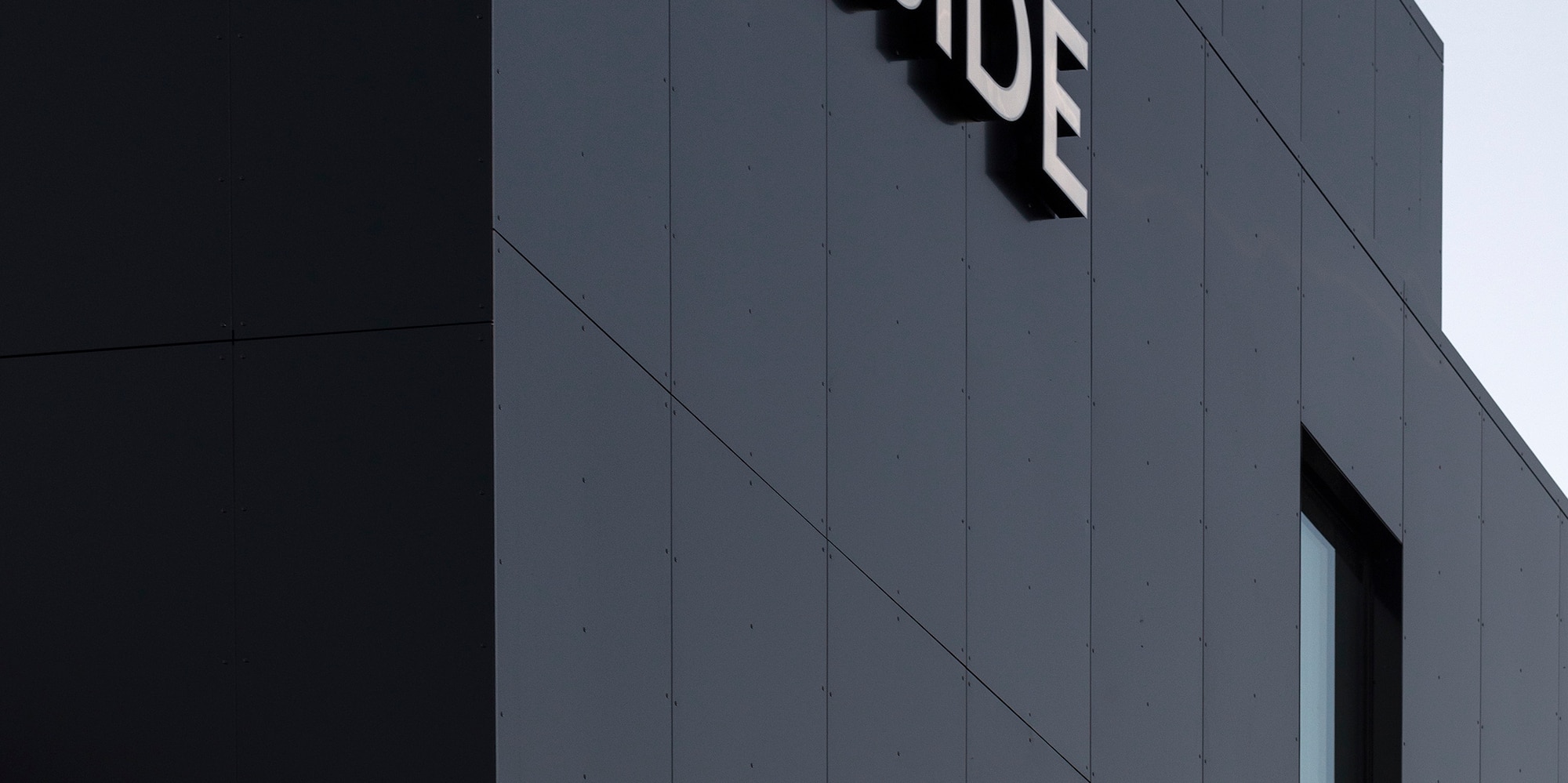 a building with a sign on it