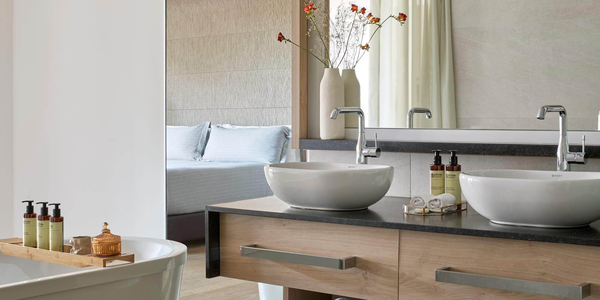 a bathroom with a sink and a bathtub