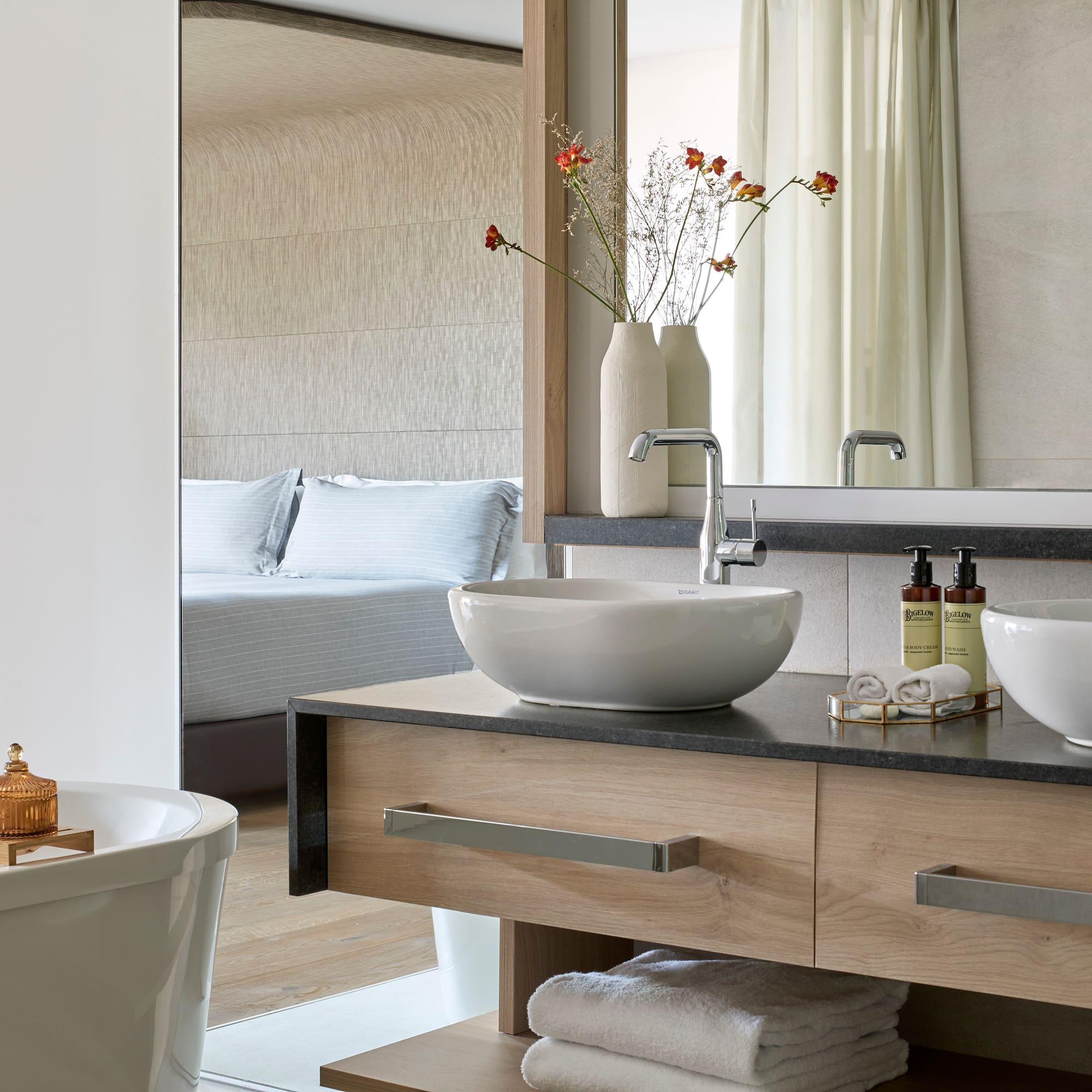 a bathroom with a sink and a bathtub