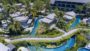 a water way in a resort