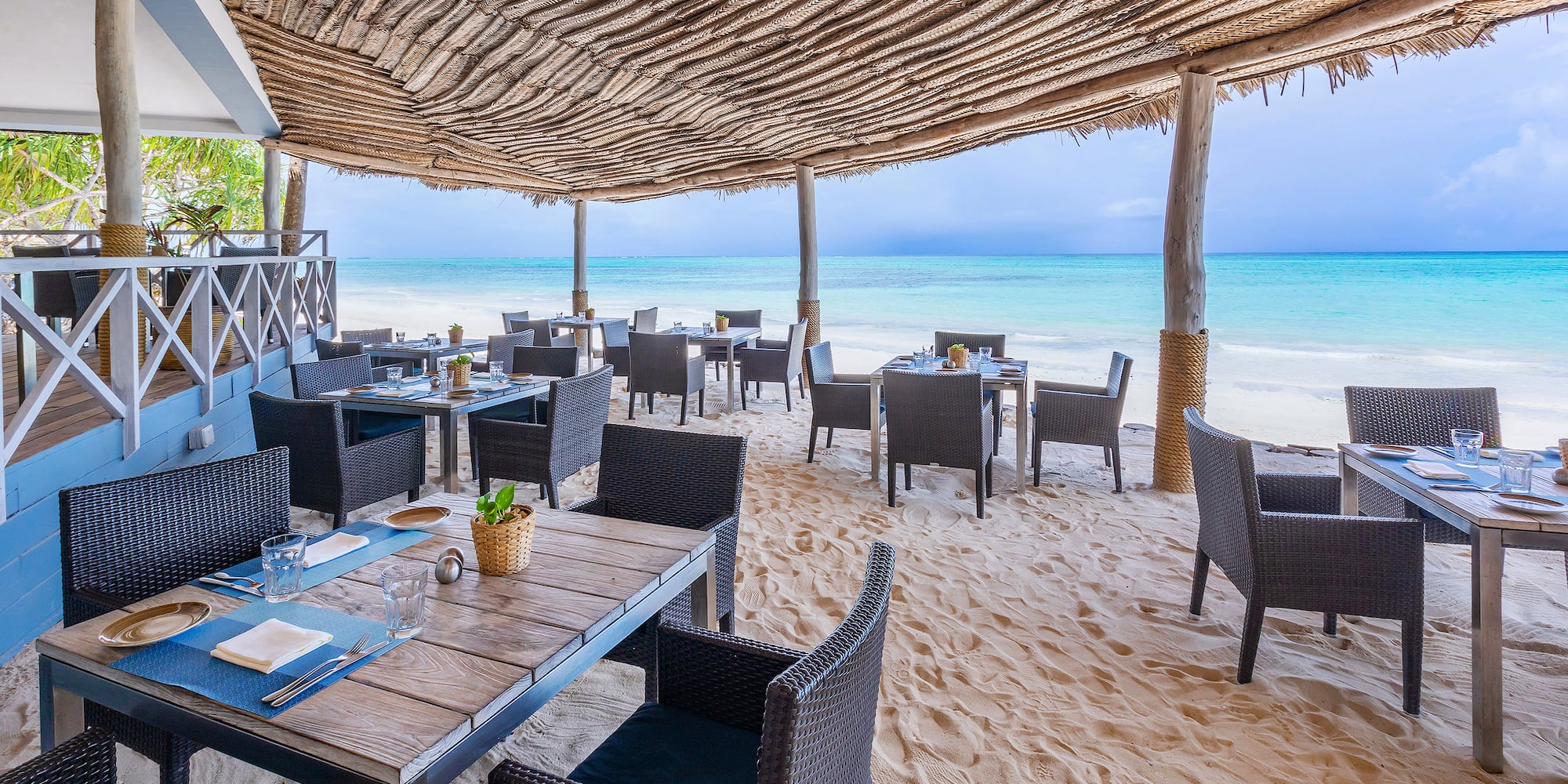 a restaurant on a beach