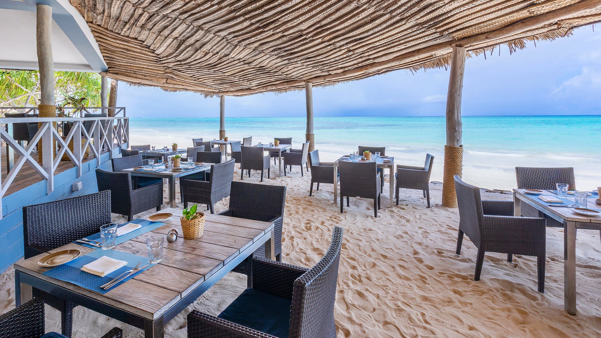 a restaurant on a beach