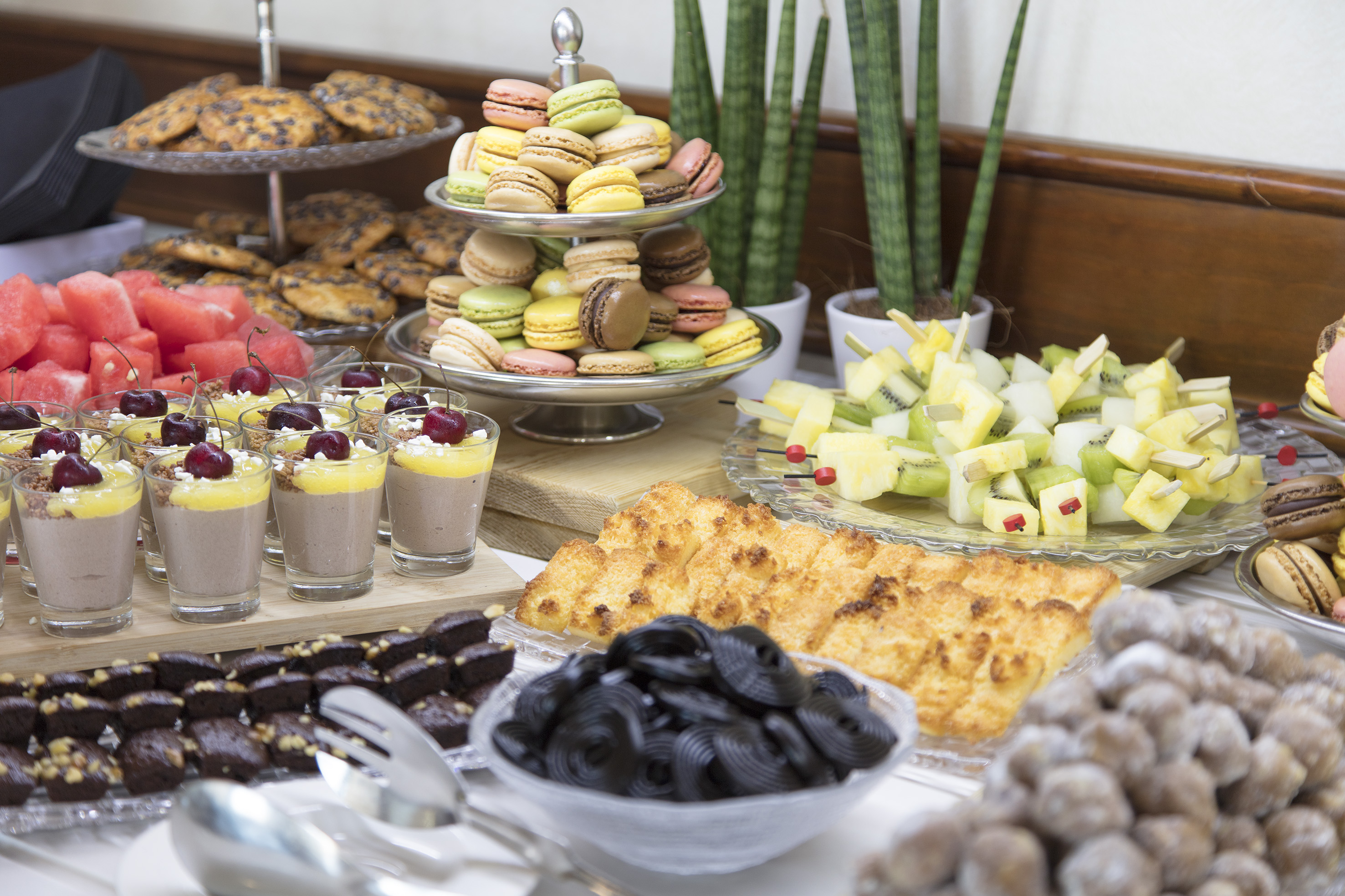 a table full of food