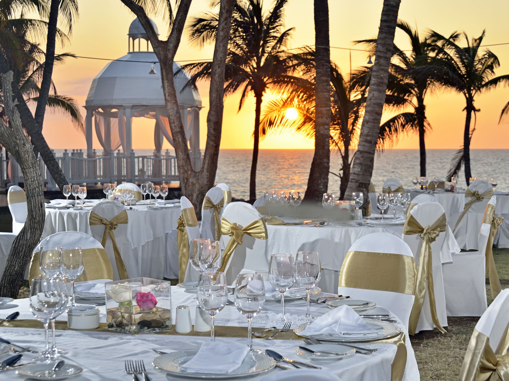 a table set for a wedding reception