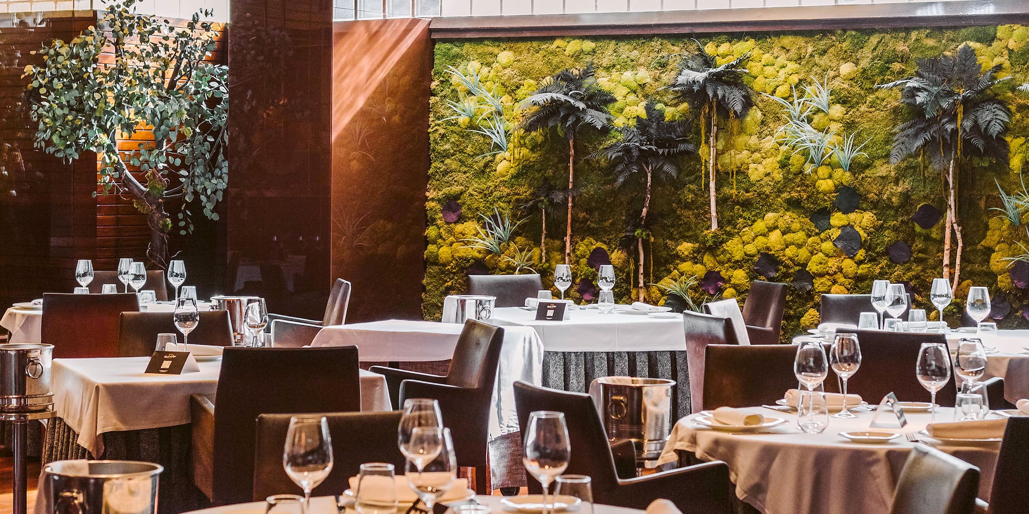 a room with tables and chairs