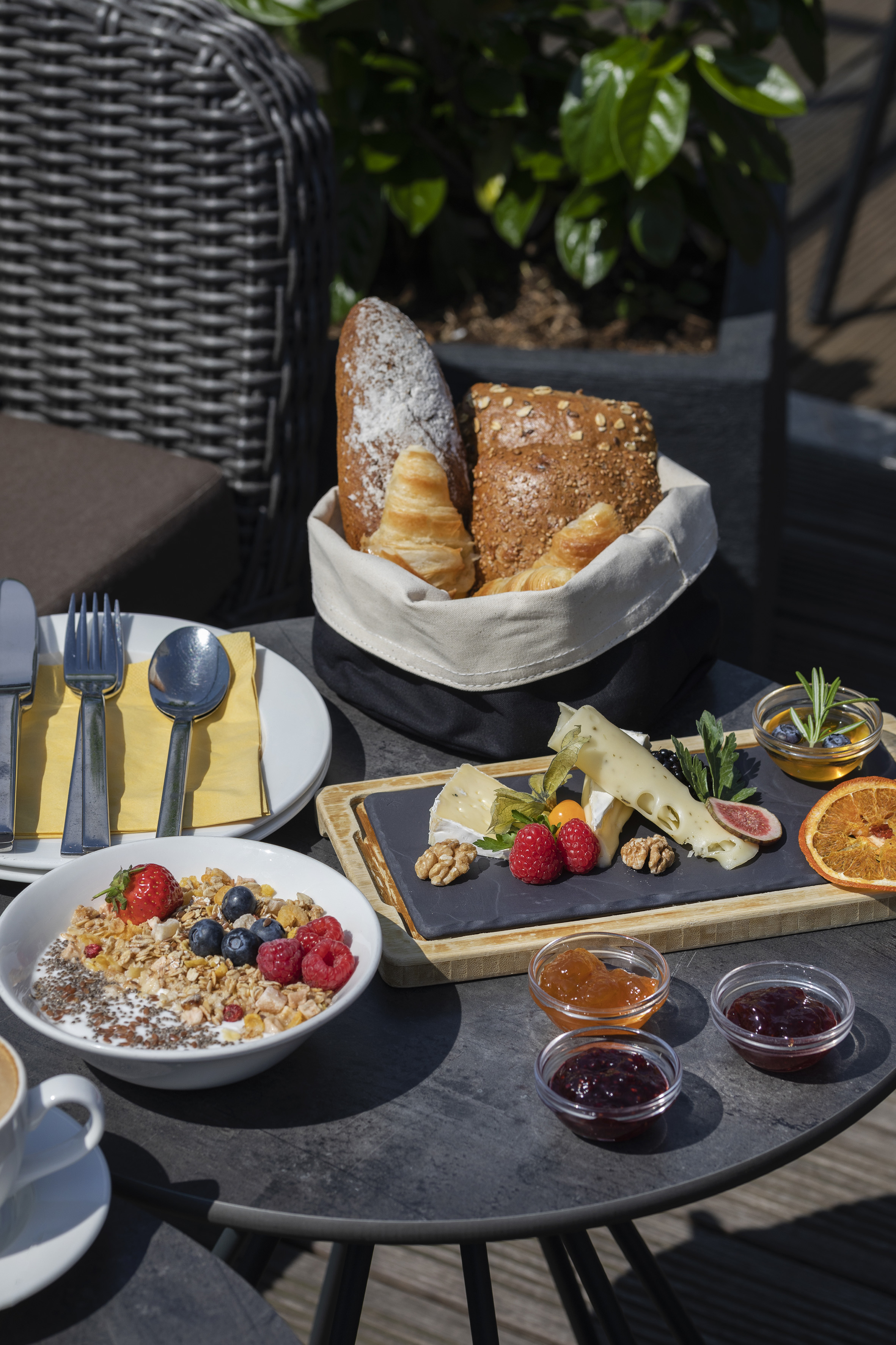 a table with food on it