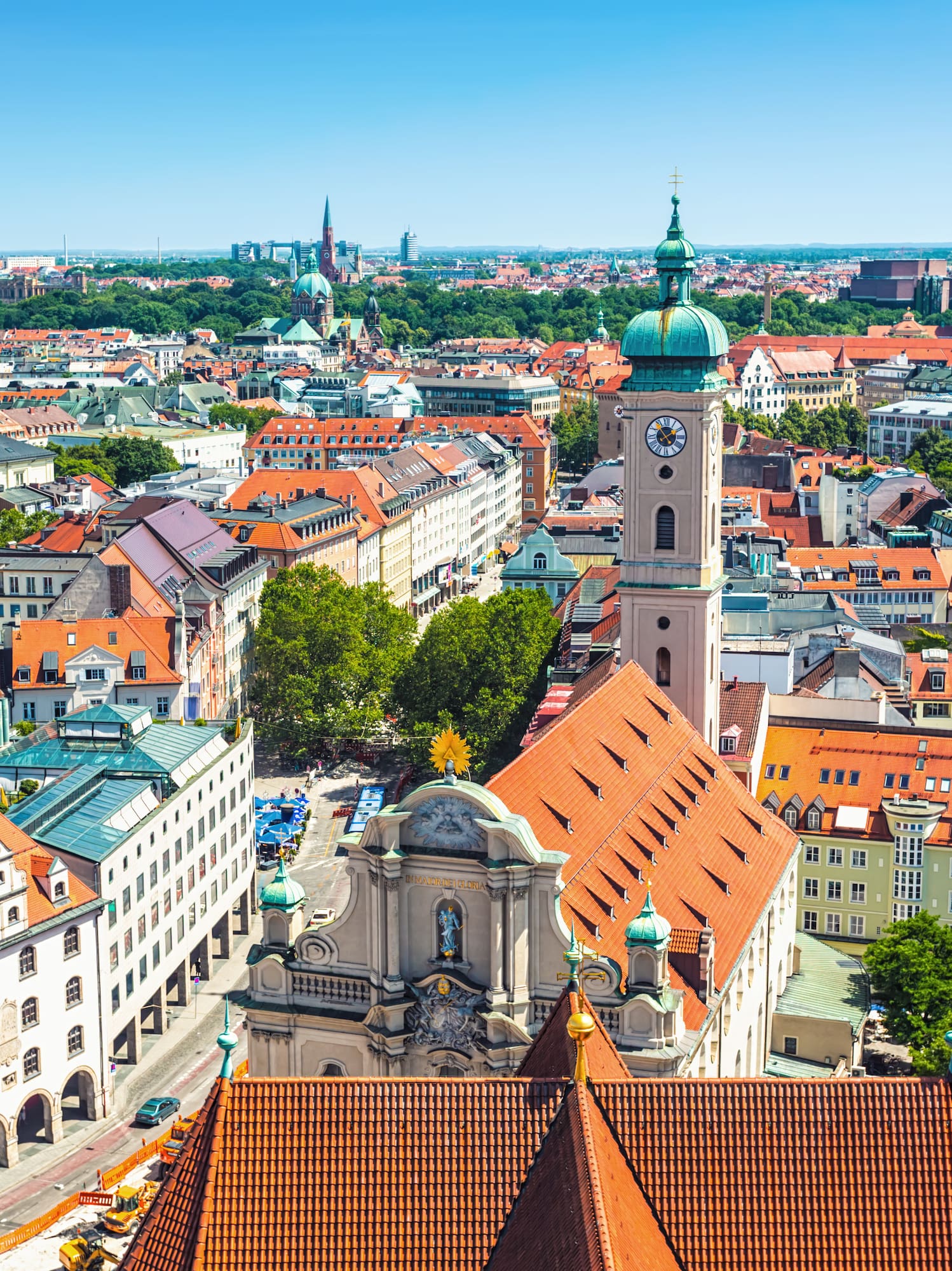 a city with a clock tower