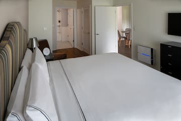 a bed in a room