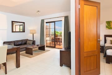 a living room with a couch and a television