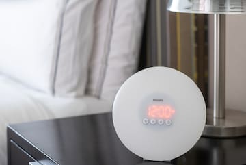 a alarm clock on a table