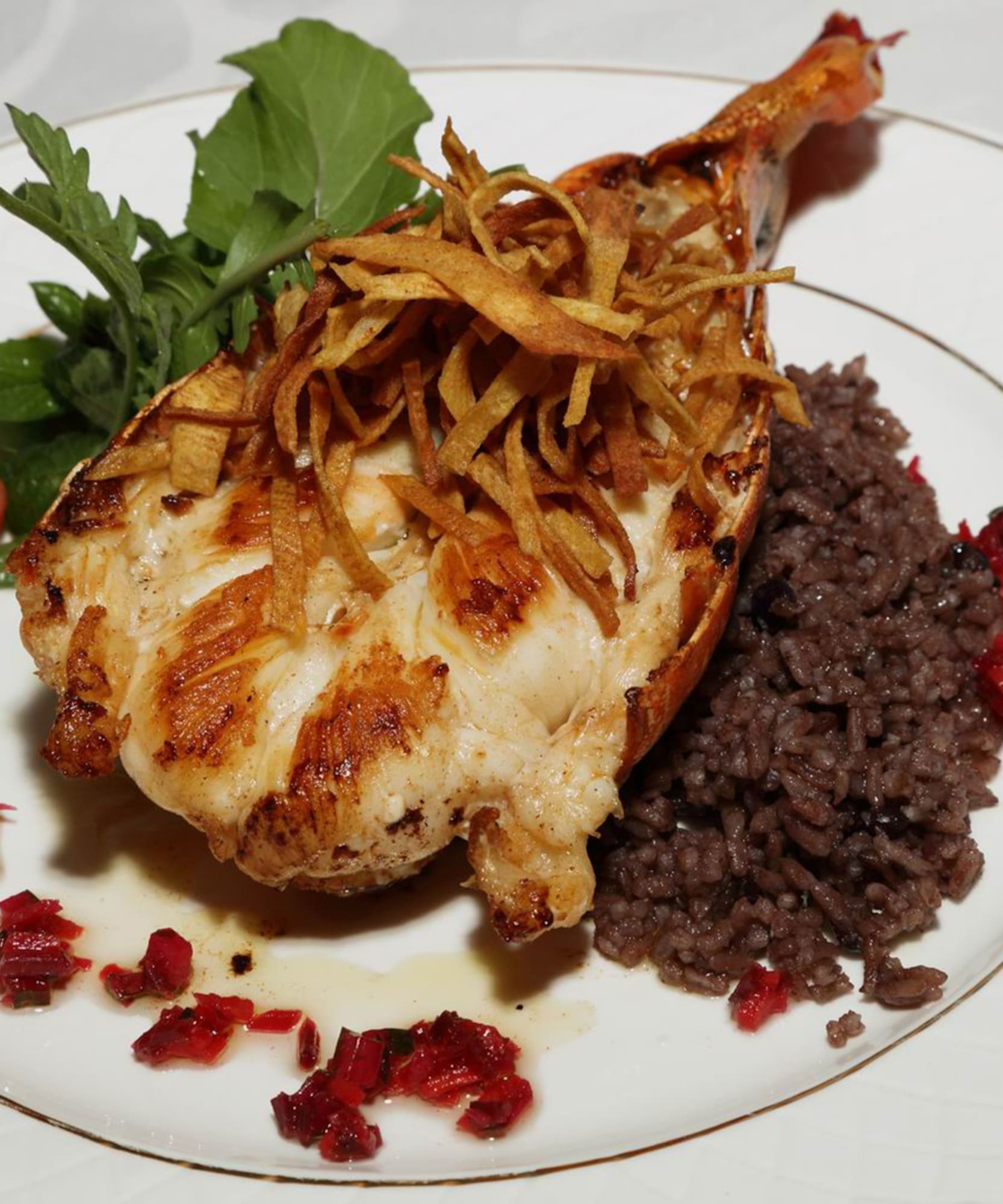 a plate of food on a table