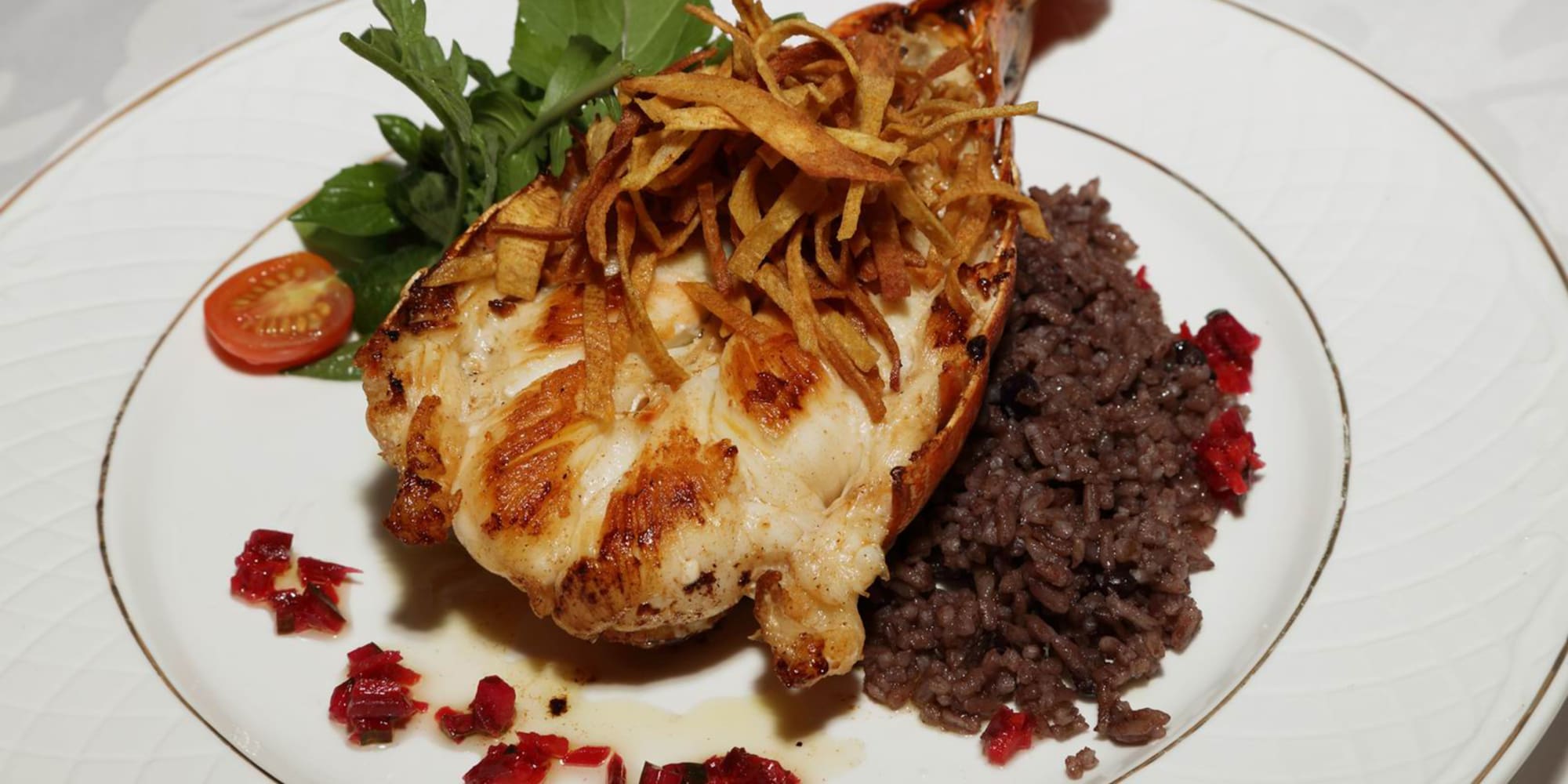a plate of food on a table