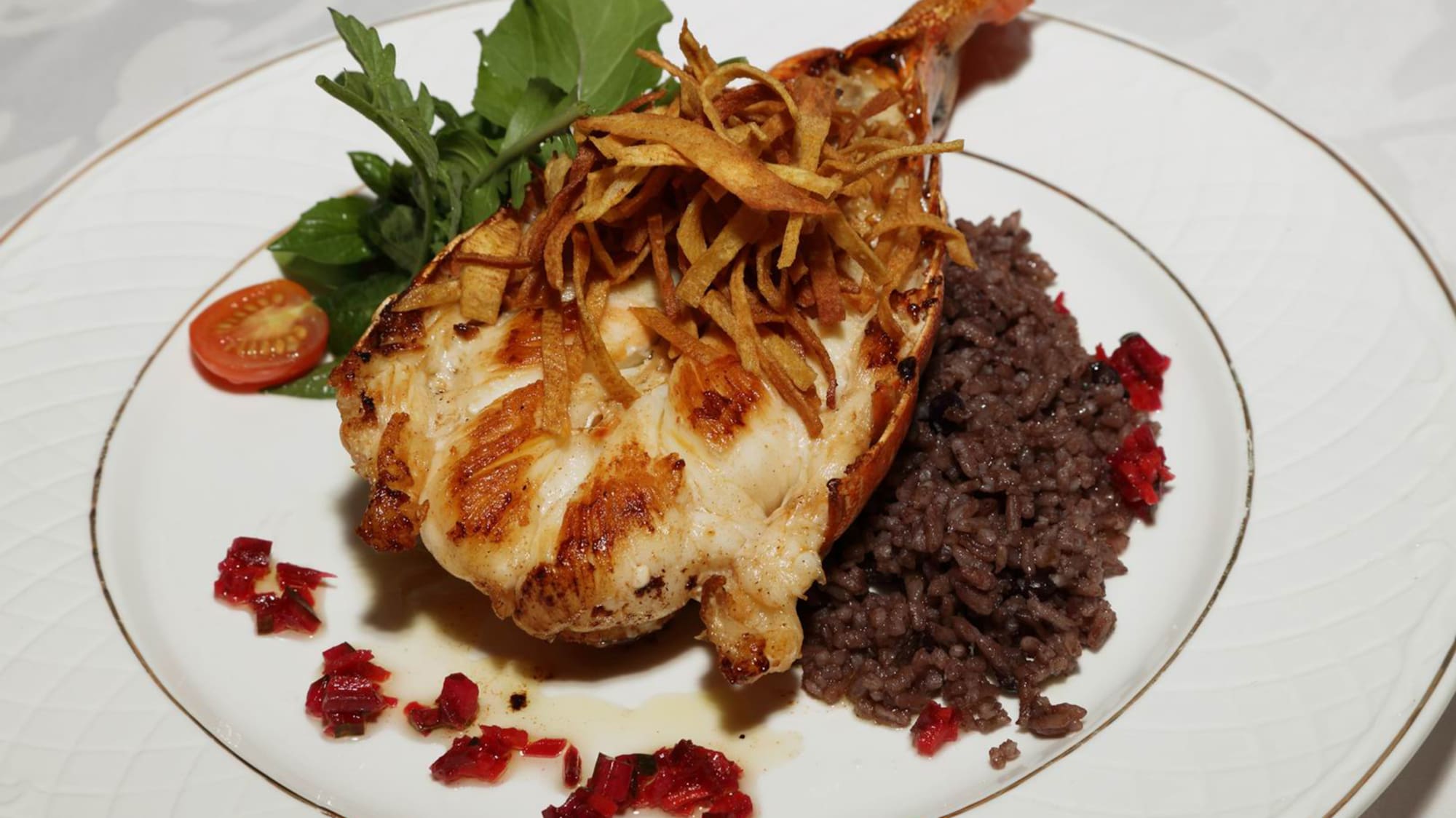 a plate of food on a table