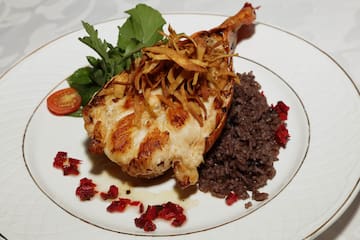 a plate of food on a table