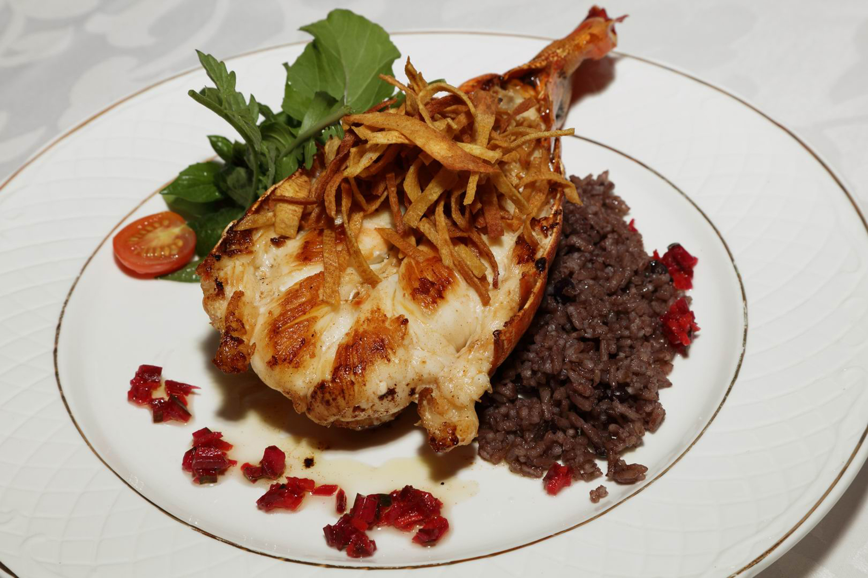 a plate of food on a table