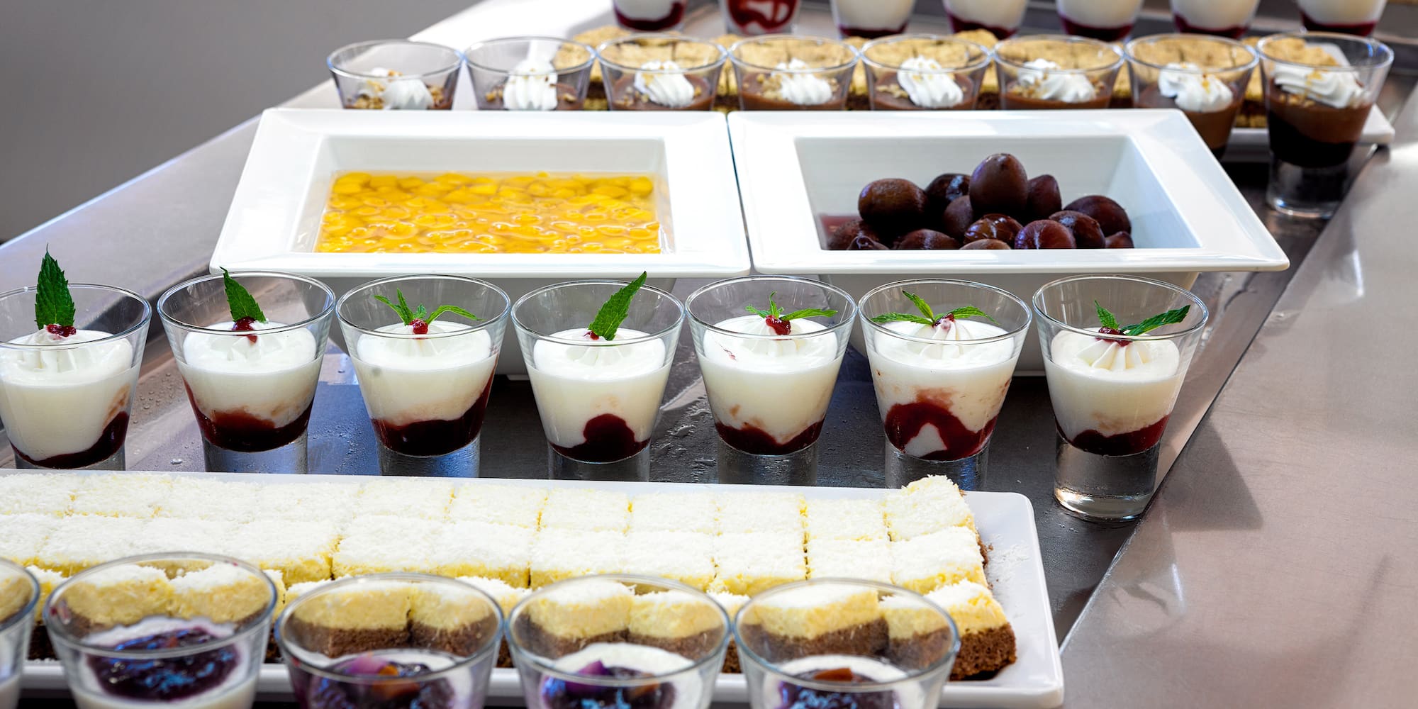 a table full of desserts