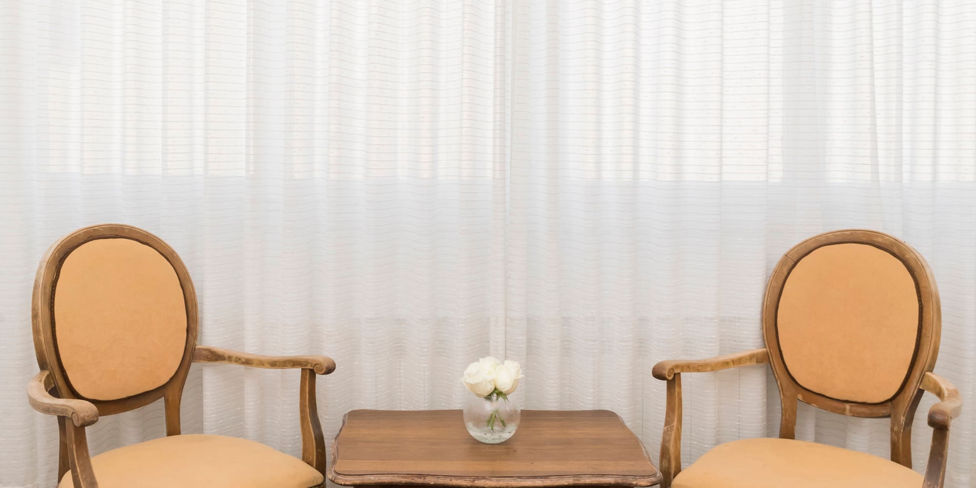 a table and chairs in a room
